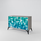 TURQUOISE RECTANGLES Sideboard mit 2 Türen in Grau