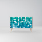 TURQUOISE RECTANGLES Sideboard mit 2 Türen in Grau