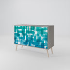 TURQUOISE RECTANGLES Sideboard mit 2 Türen in Grau