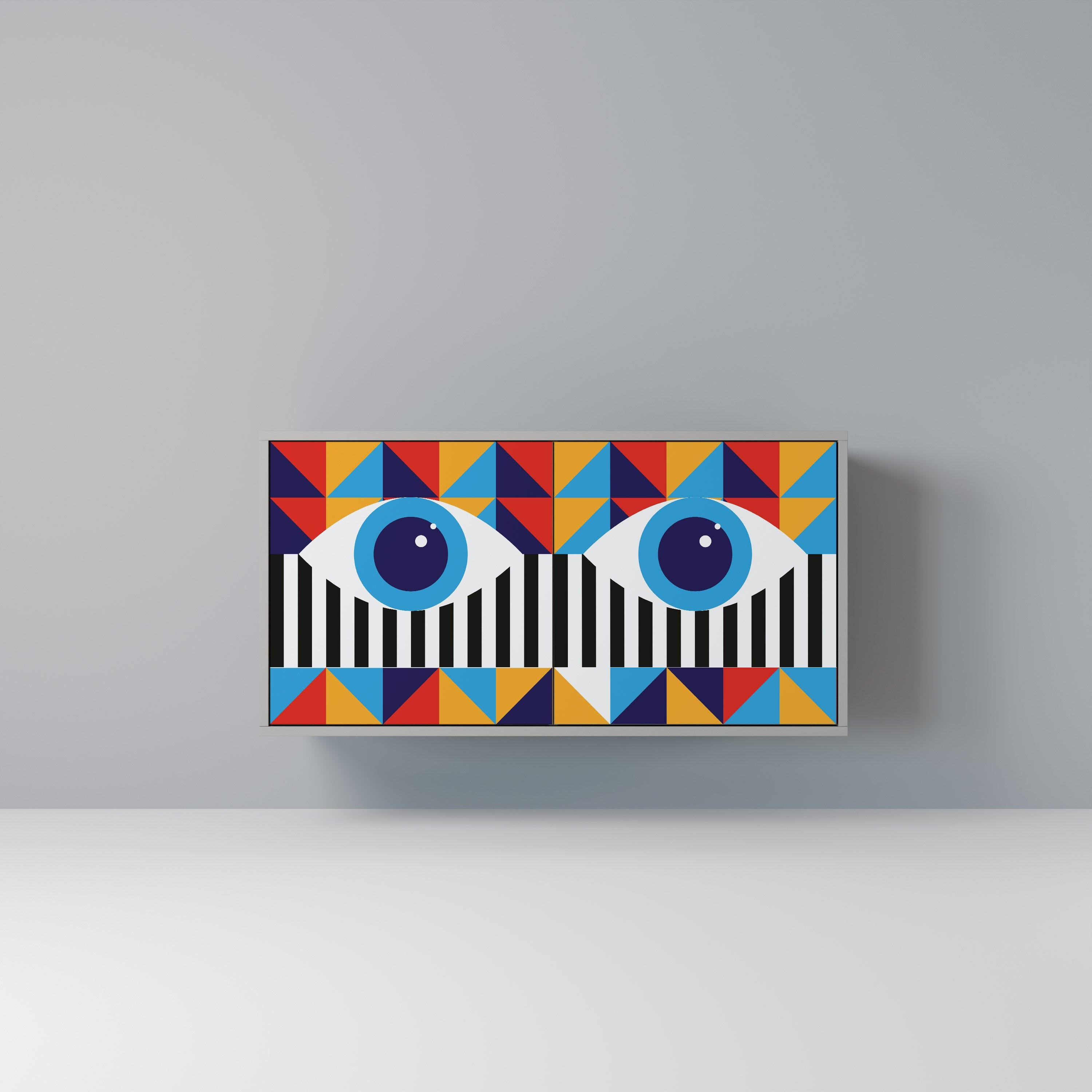 ABSTRACTION AND GEOMETRY Sideboard mit 2 Türen in grauer Ausführung