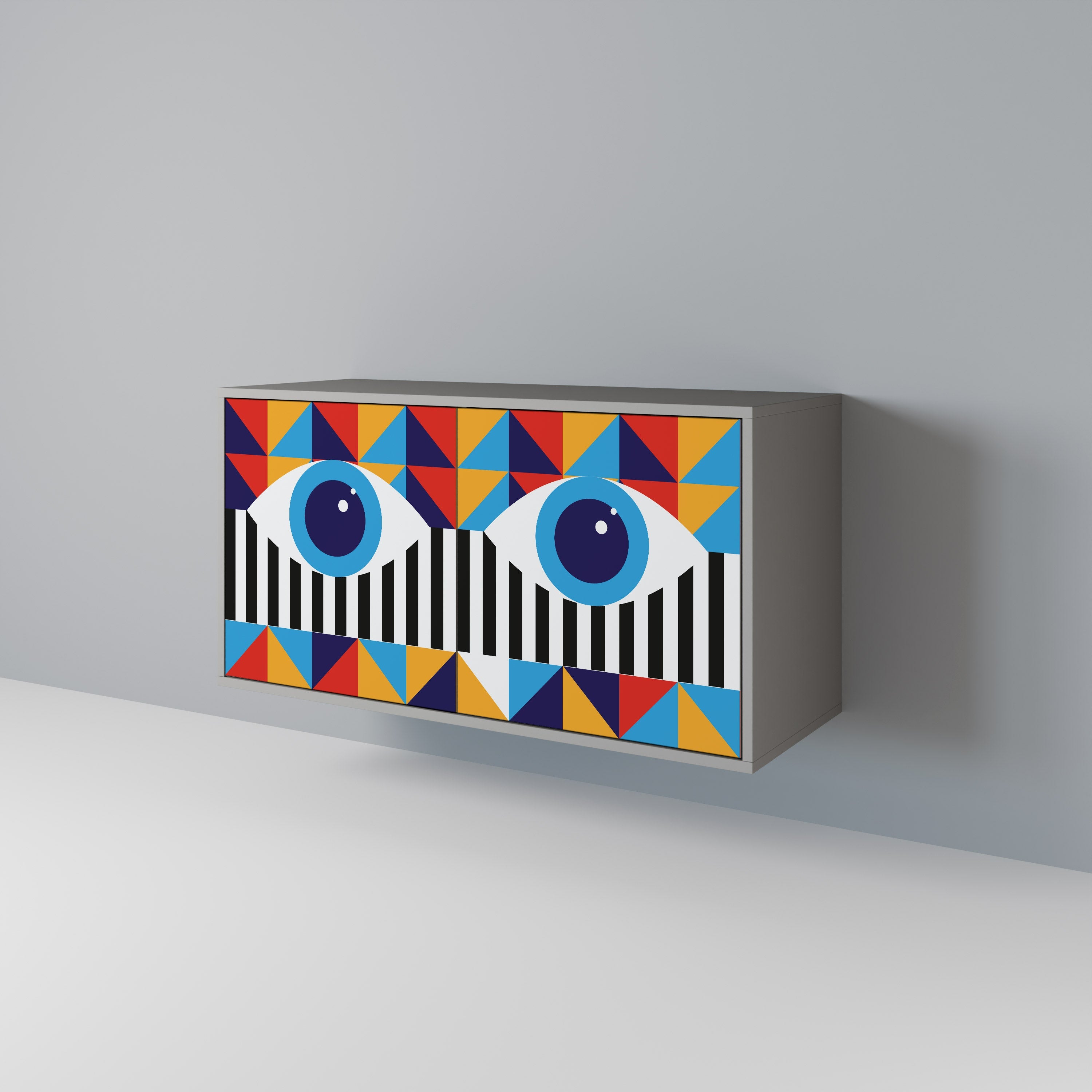 ABSTRACTION AND GEOMETRY Sideboard mit 2 Türen in grauer Ausführung