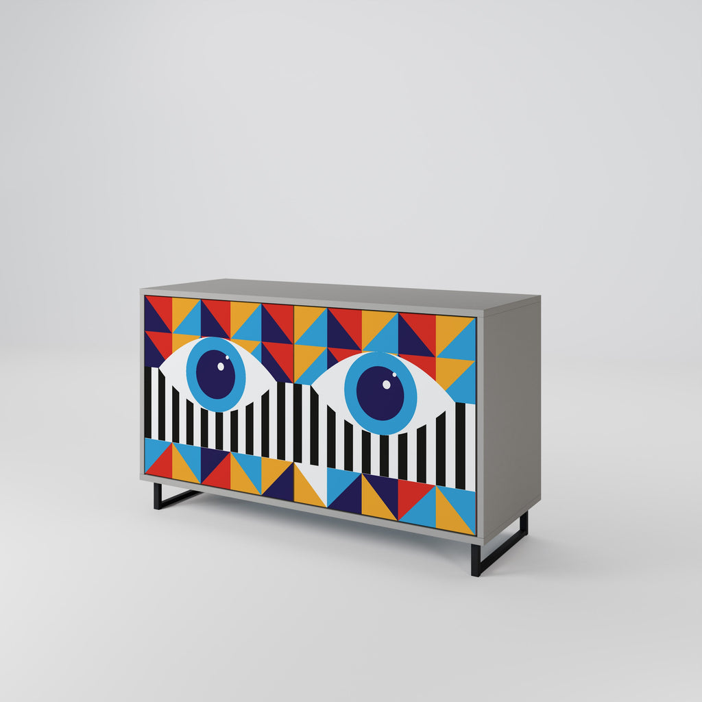 ABSTRACTION AND GEOMETRY Sideboard mit 2 Türen in grauer Ausführung