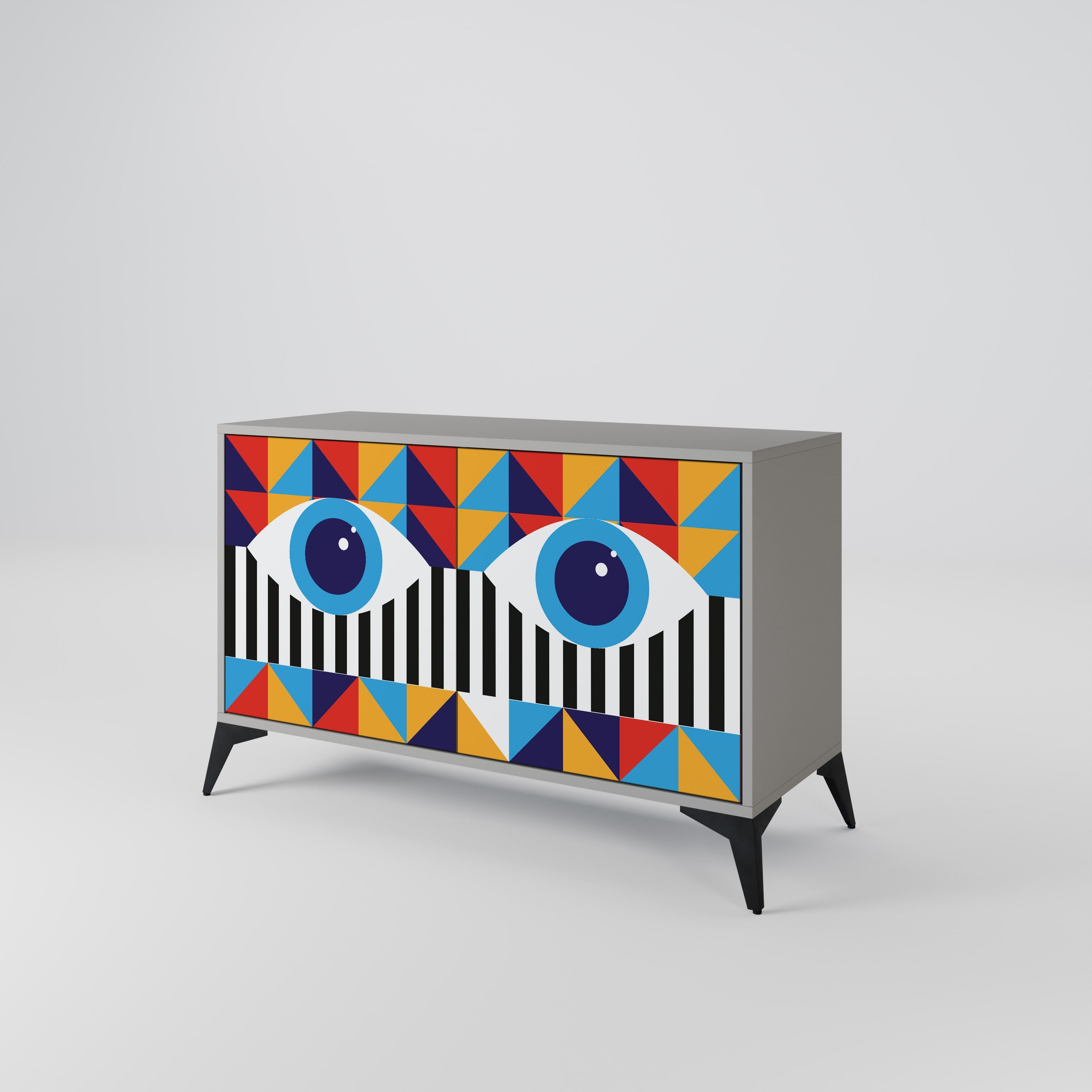 ABSTRACTION AND GEOMETRY Sideboard mit 2 Türen in grauer Ausführung