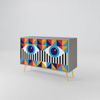 ABSTRACTION AND GEOMETRY Sideboard mit 2 Türen in Grau