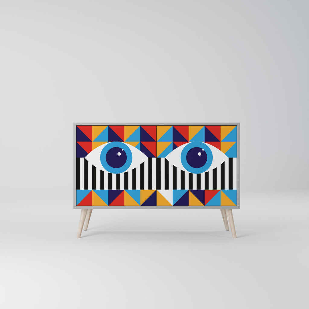 ABSTRACTION AND GEOMETRY Sideboard mit 2 Türen in grauer Ausführung
