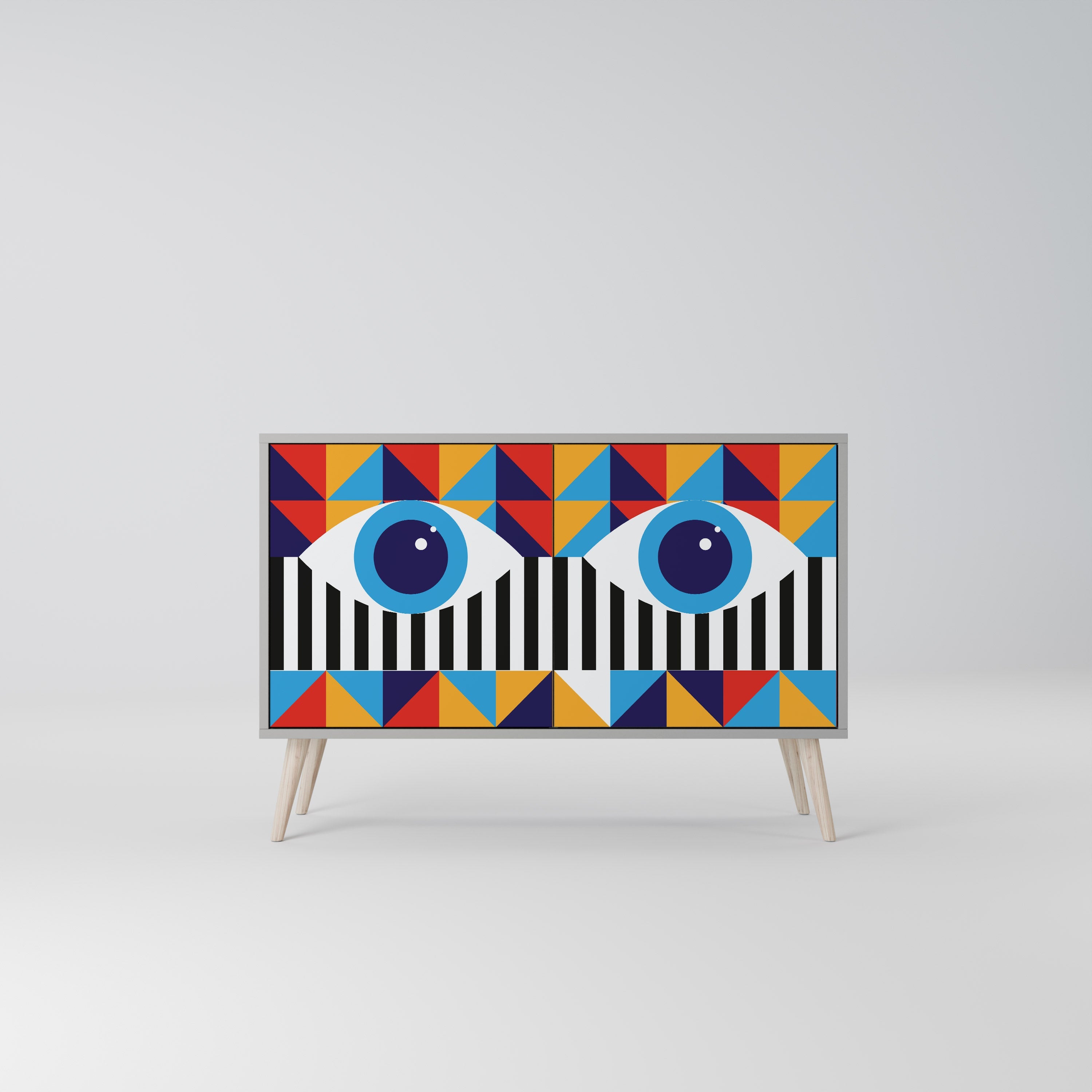 ABSTRACTION AND GEOMETRY Sideboard mit 2 Türen in grauer Ausführung