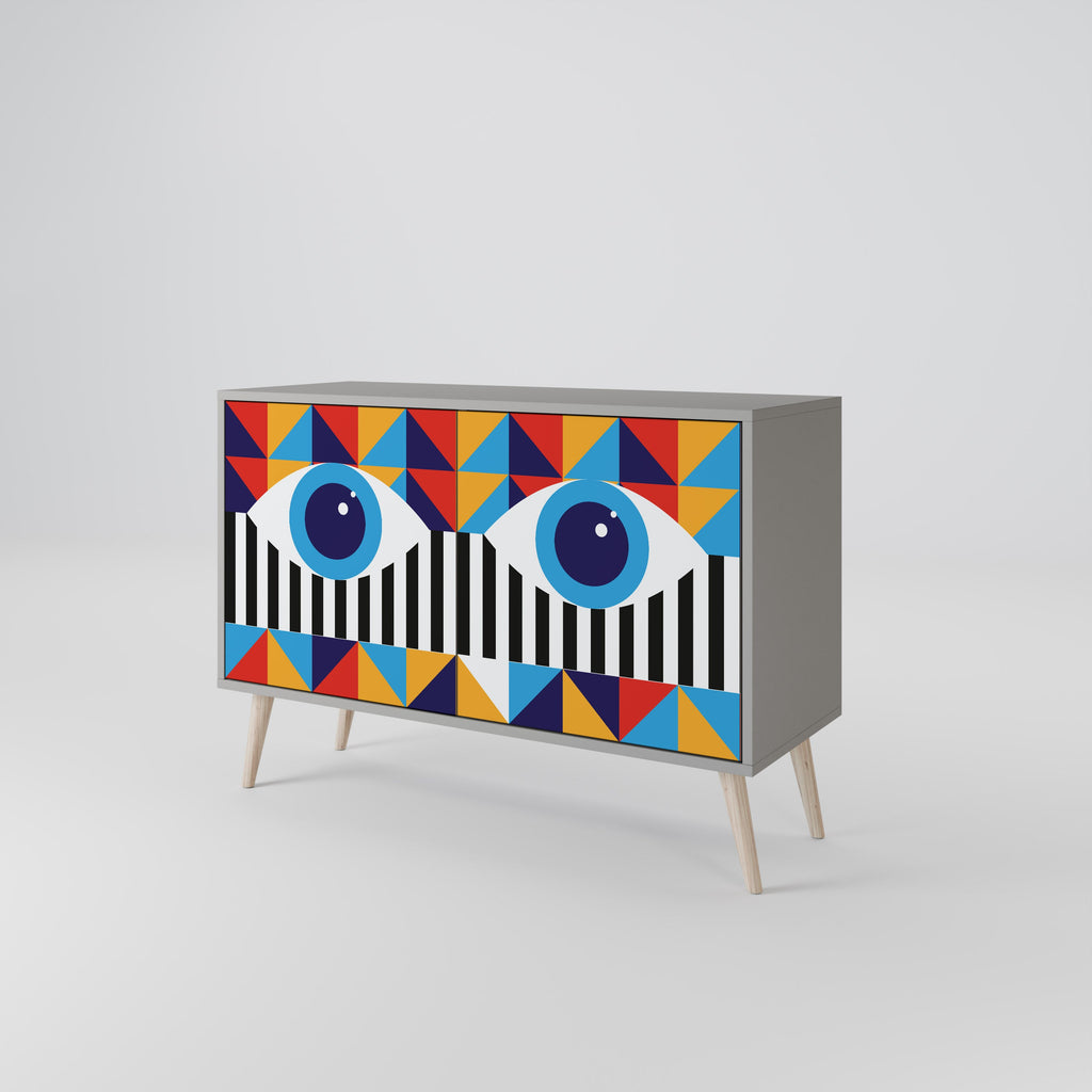 ABSTRACTION AND GEOMETRY Sideboard mit 2 Türen in grauer Ausführung