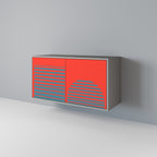 RISING GEOMETRY STARS Sideboard mit 2 Türen in Grau