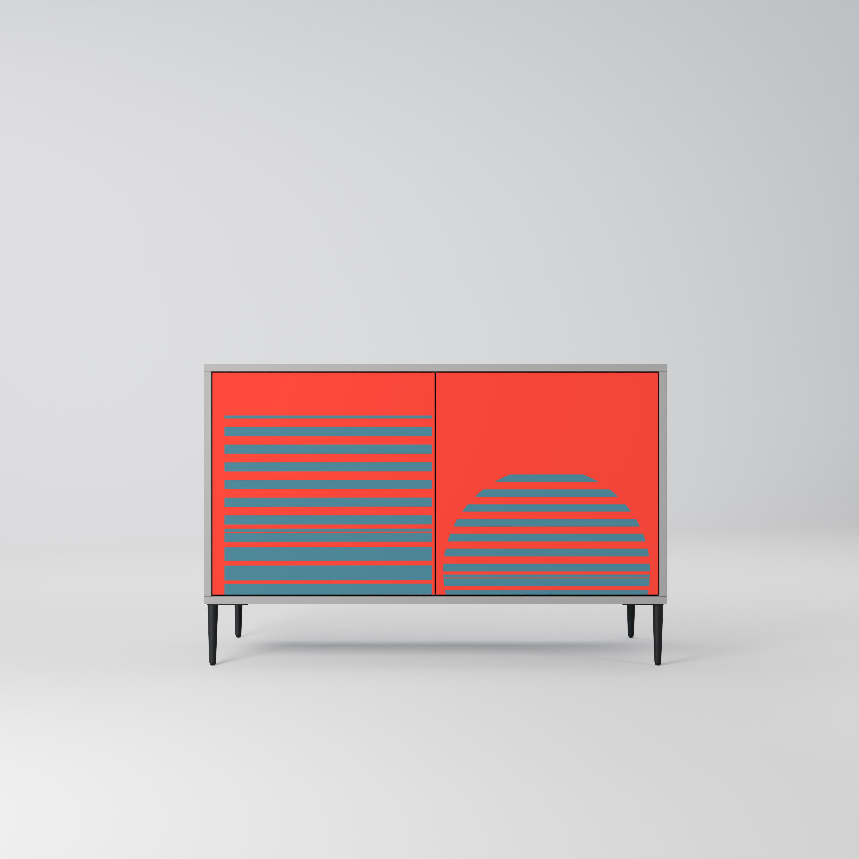 RISING GEOMETRY STARS Sideboard mit 2 Türen in Grau