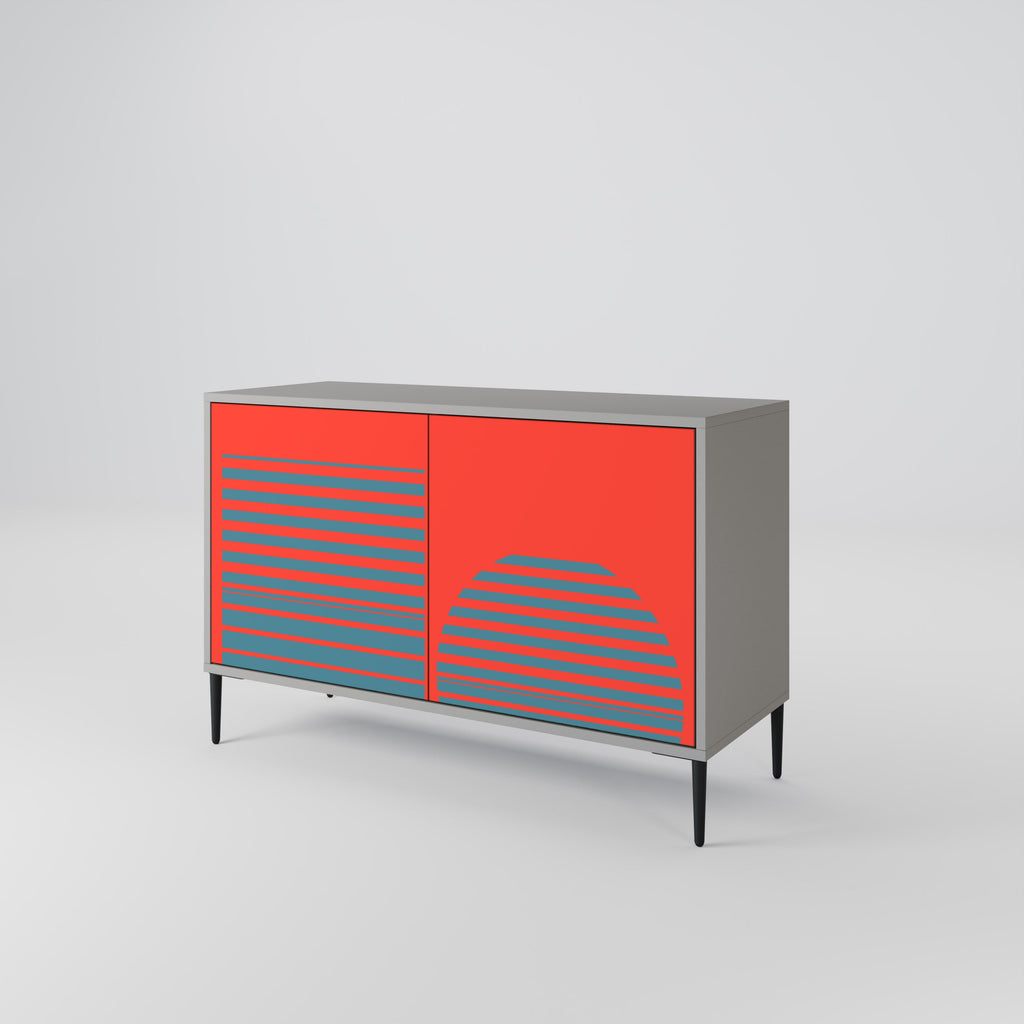 RISING GEOMETRY STARS Sideboard mit 2 Türen in Grau