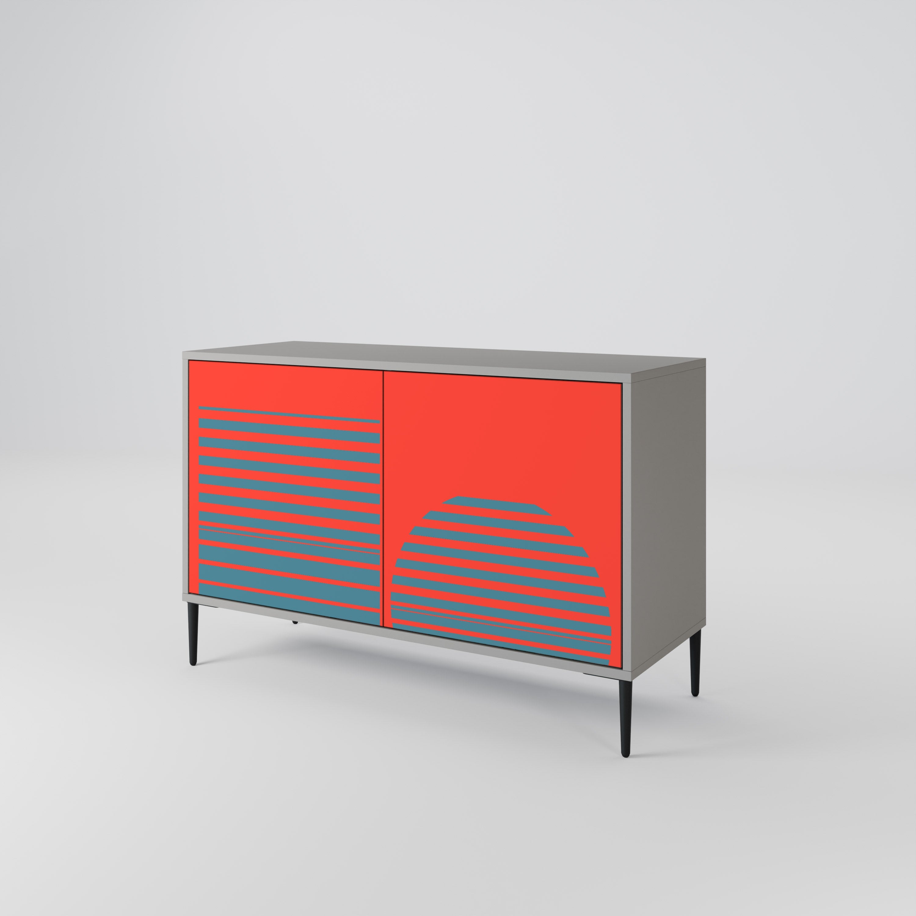 RISING GEOMETRY STARS Sideboard mit 2 Türen in Grau