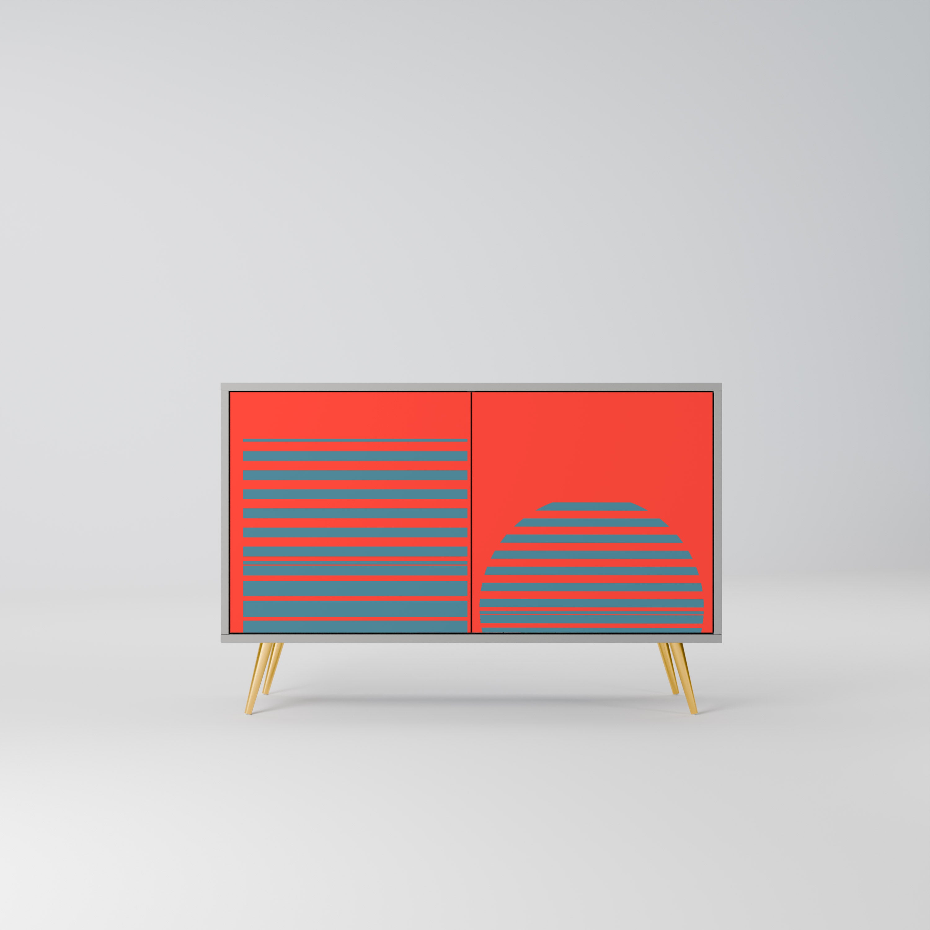 RISING GEOMETRY STARS Sideboard mit 2 Türen in Grau