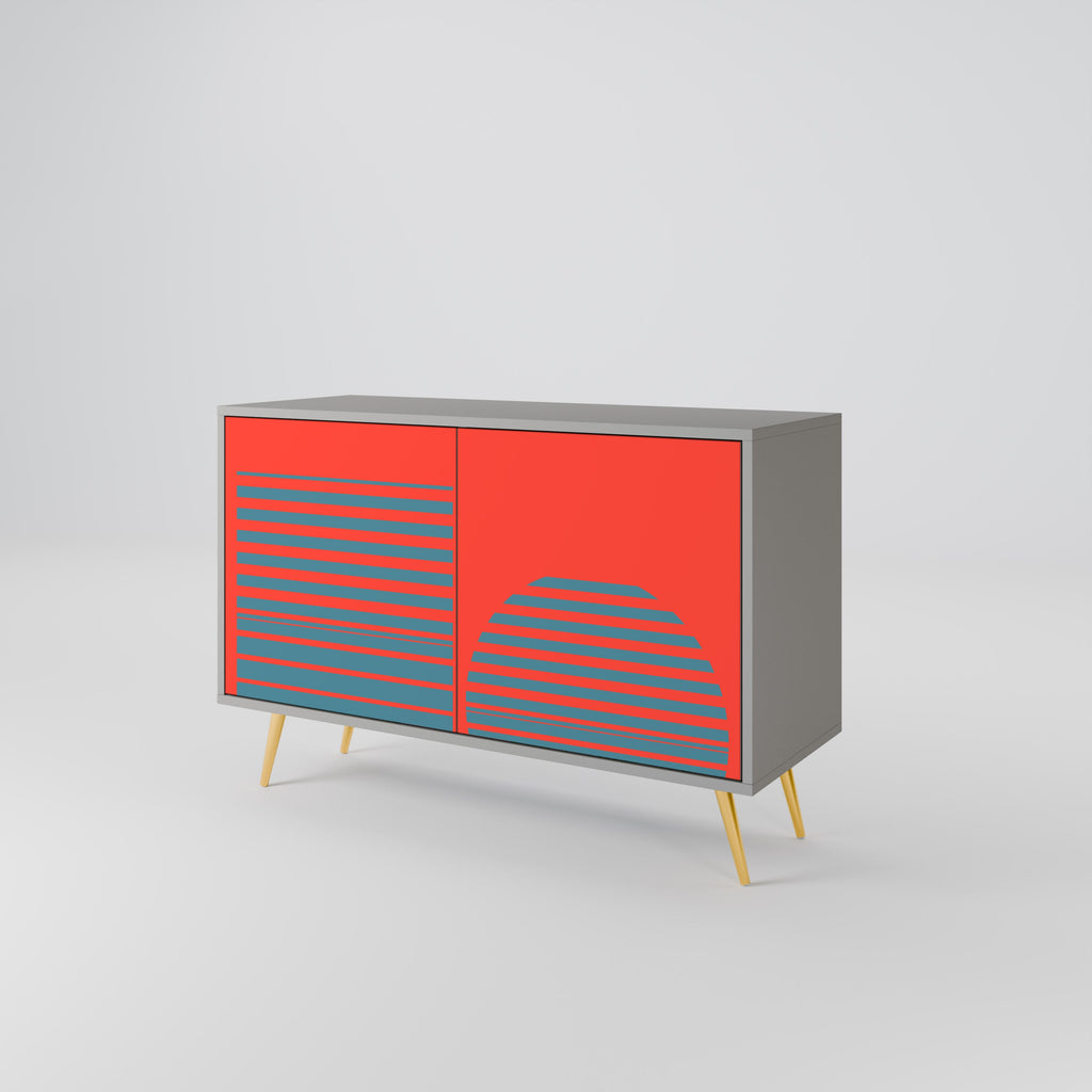 RISING GEOMETRY STARS Sideboard mit 2 Türen in Grau