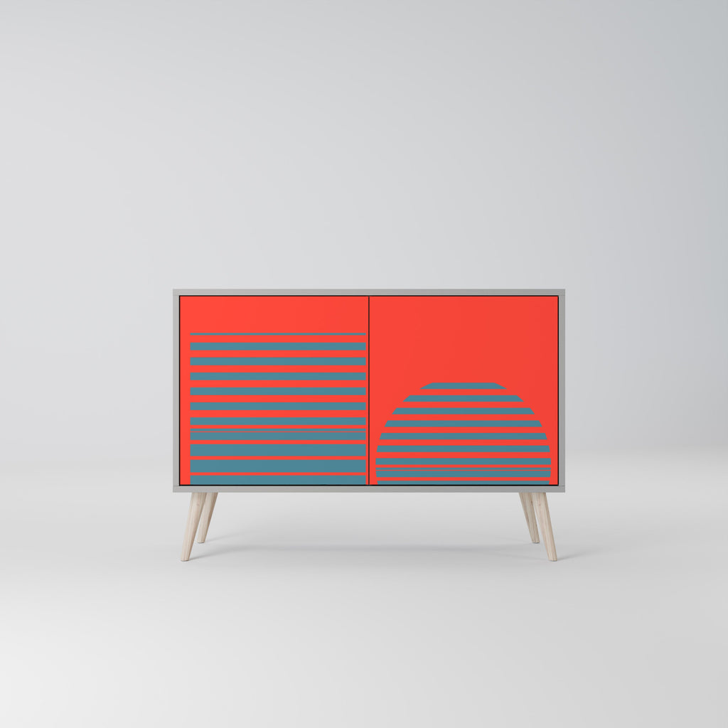 RISING GEOMETRY STARS Sideboard mit 2 Türen in Grau