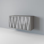 SOLID ZIG ZAG Sideboard mit 2 Türen in Grau