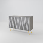 SOLID ZIG ZAG Sideboard mit 2 Türen in Grau