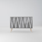 SOLID ZIG ZAG Sideboard mit 2 Türen in Grau