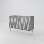 SOLID ZIG ZAG Sideboard mit 2 Türen in Grau