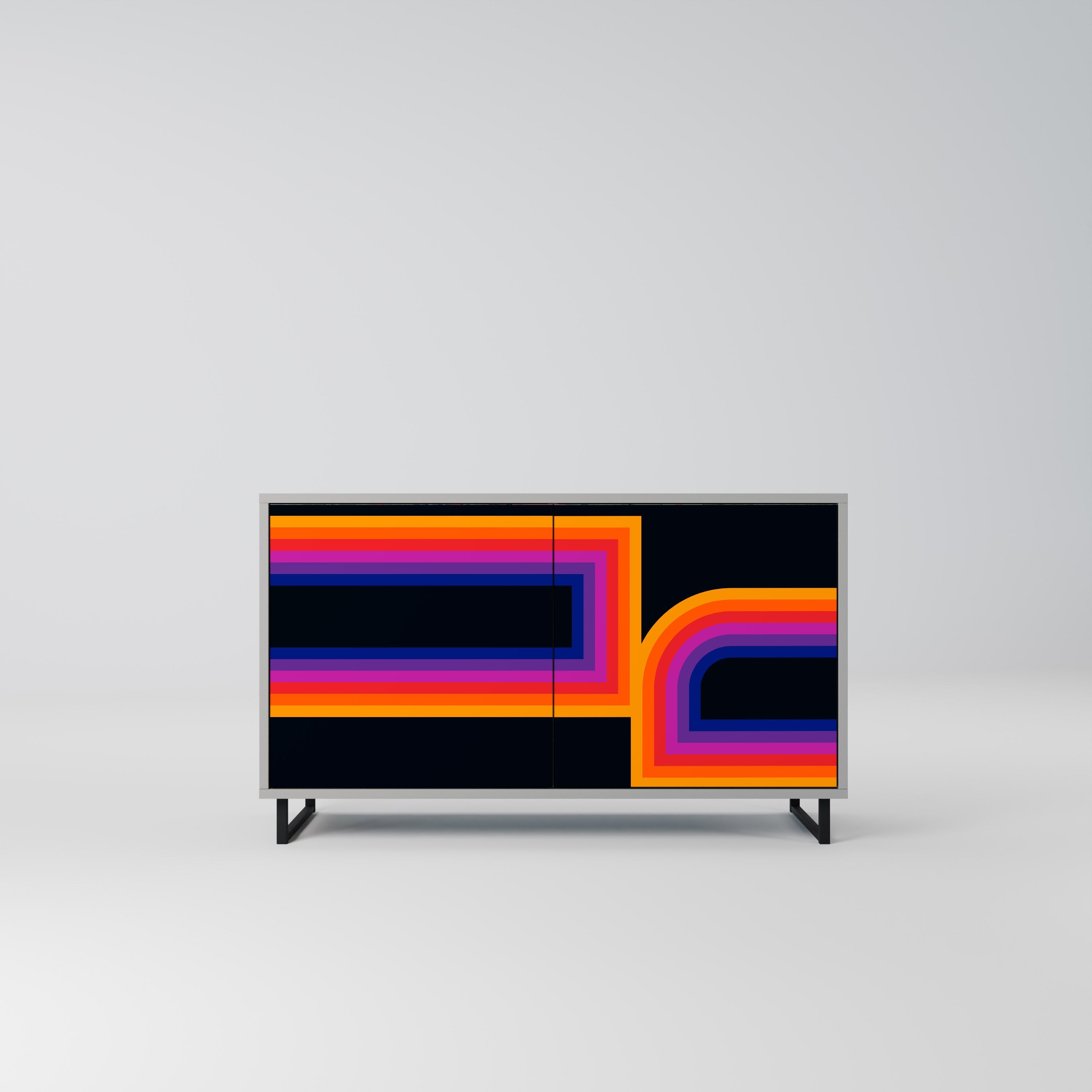 BLINDED BY THE LIGHTS Sideboard mit 2 Türen in Grau