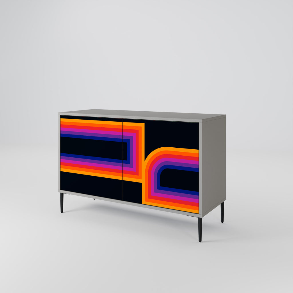 BLINDED BY THE LIGHTS Sideboard mit 2 Türen in Grau