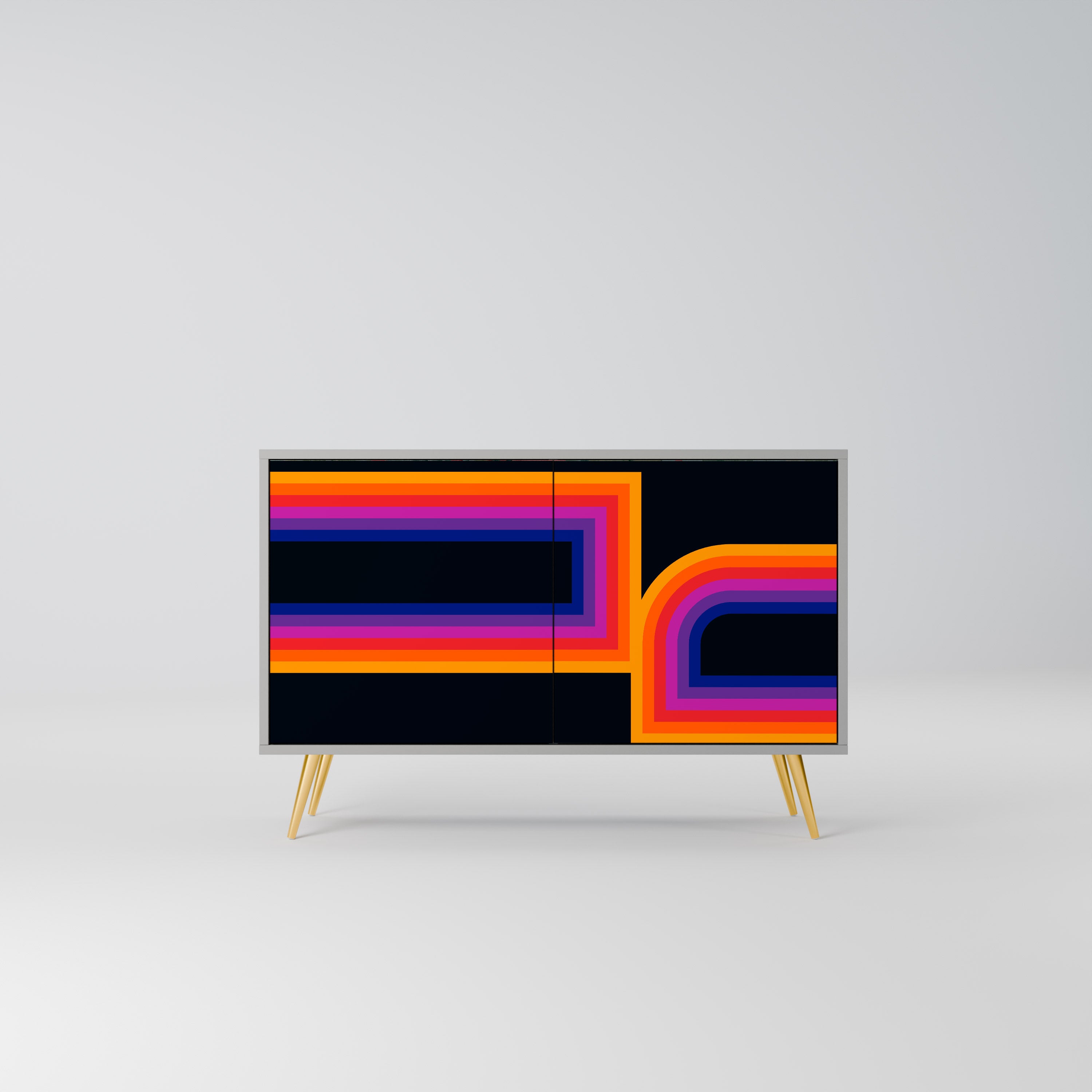 BLINDED BY THE LIGHTS Sideboard mit 2 Türen in Grau