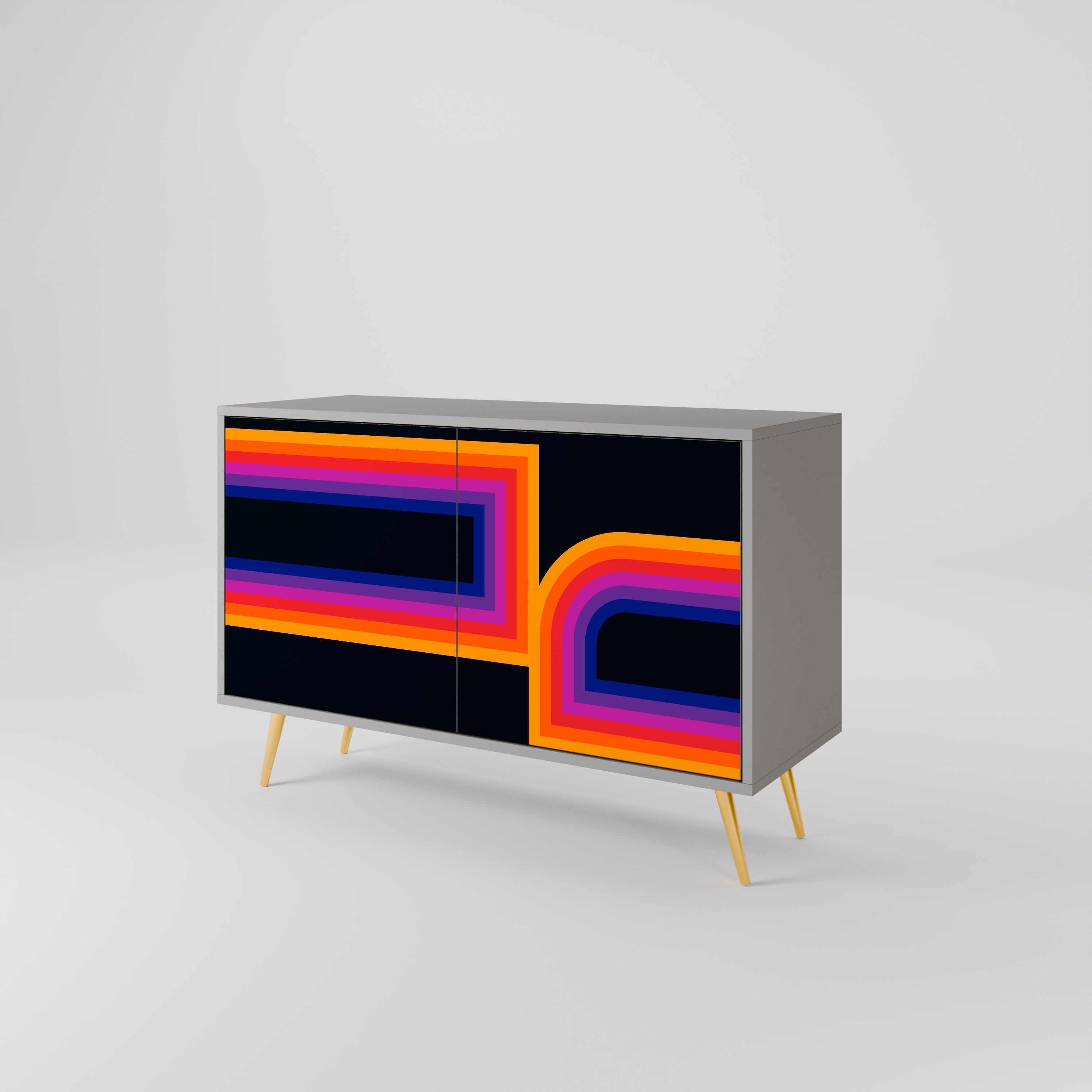 BLINDED BY THE LIGHTS Sideboard mit 2 Türen in Grau