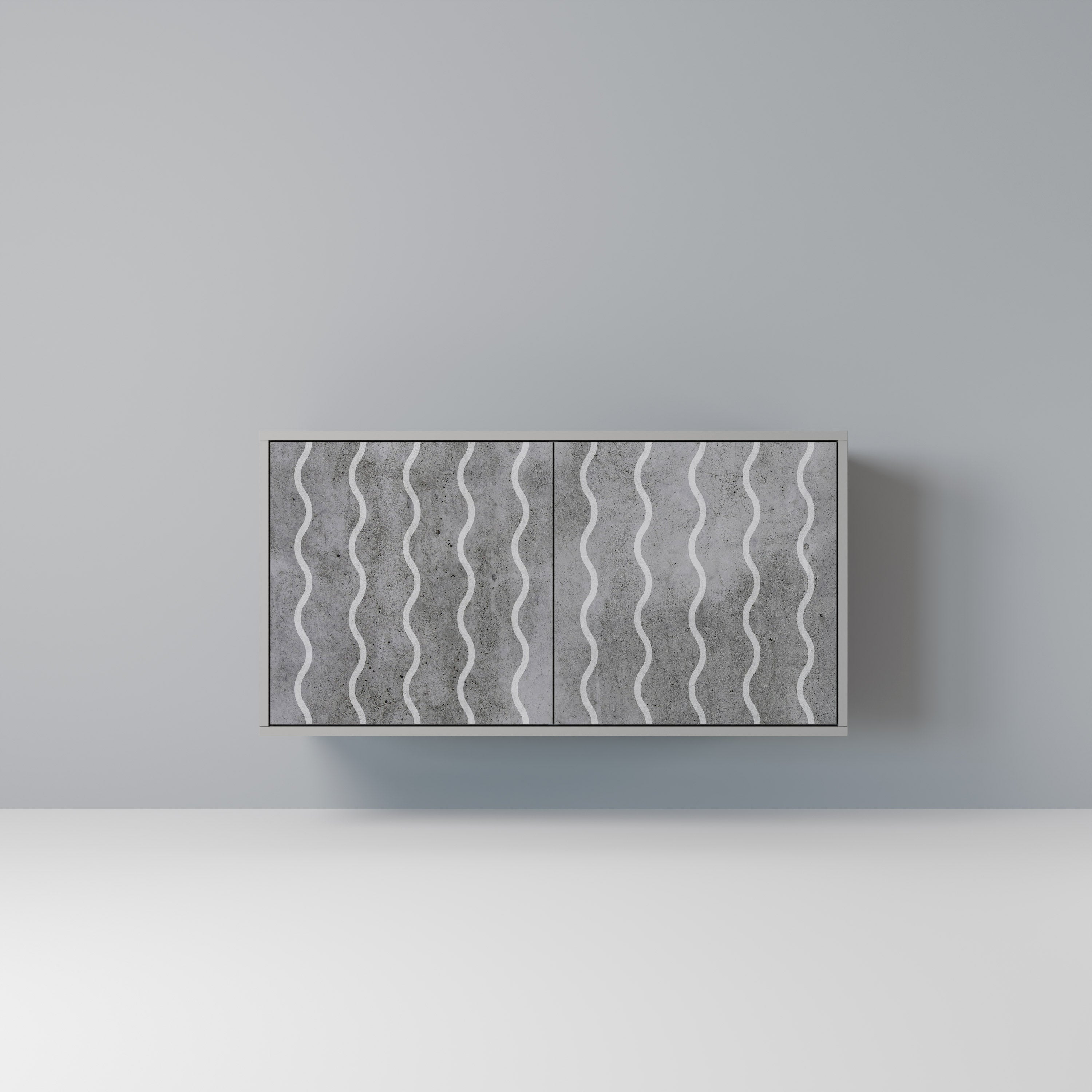 WAVES OF CONCRETE Sideboard mit 2 Türen in Grau