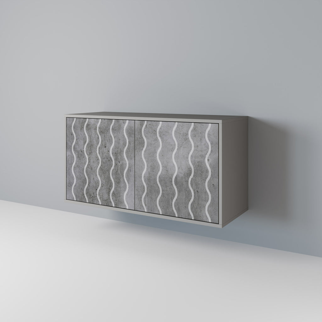 WAVES OF CONCRETE Sideboard mit 2 Türen in Grau