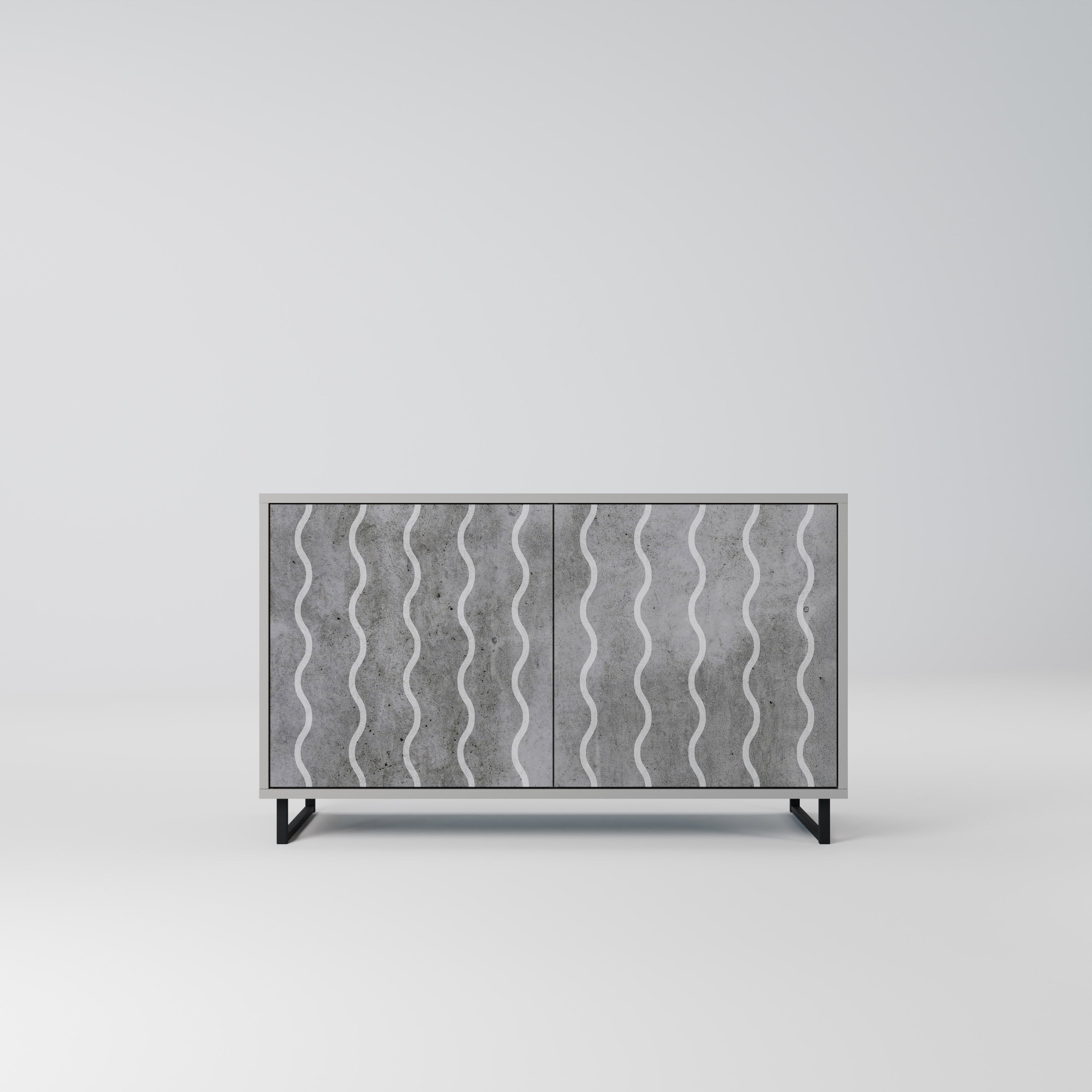 WAVES OF CONCRETE Sideboard mit 2 Türen in Grau