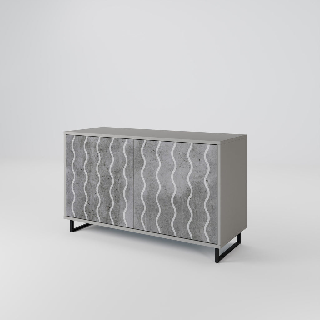 WAVES OF CONCRETE Sideboard mit 2 Türen in Grau