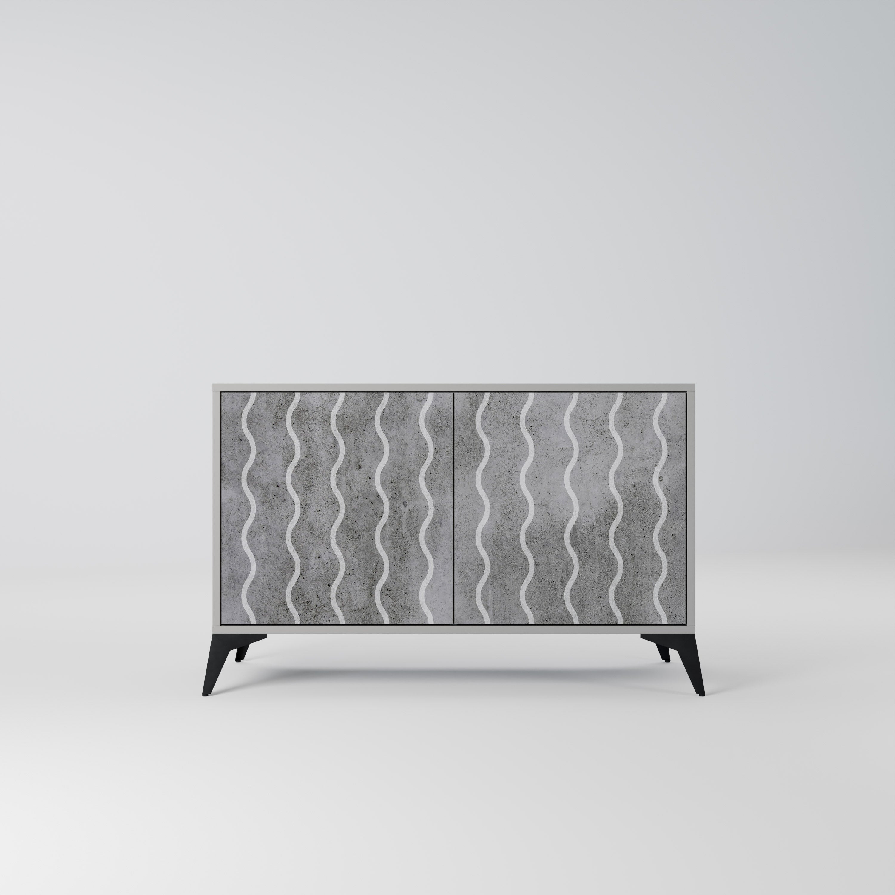 WAVES OF CONCRETE Sideboard mit 2 Türen in Grau