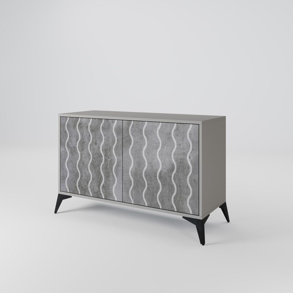 WAVES OF CONCRETE Sideboard mit 2 Türen in Grau