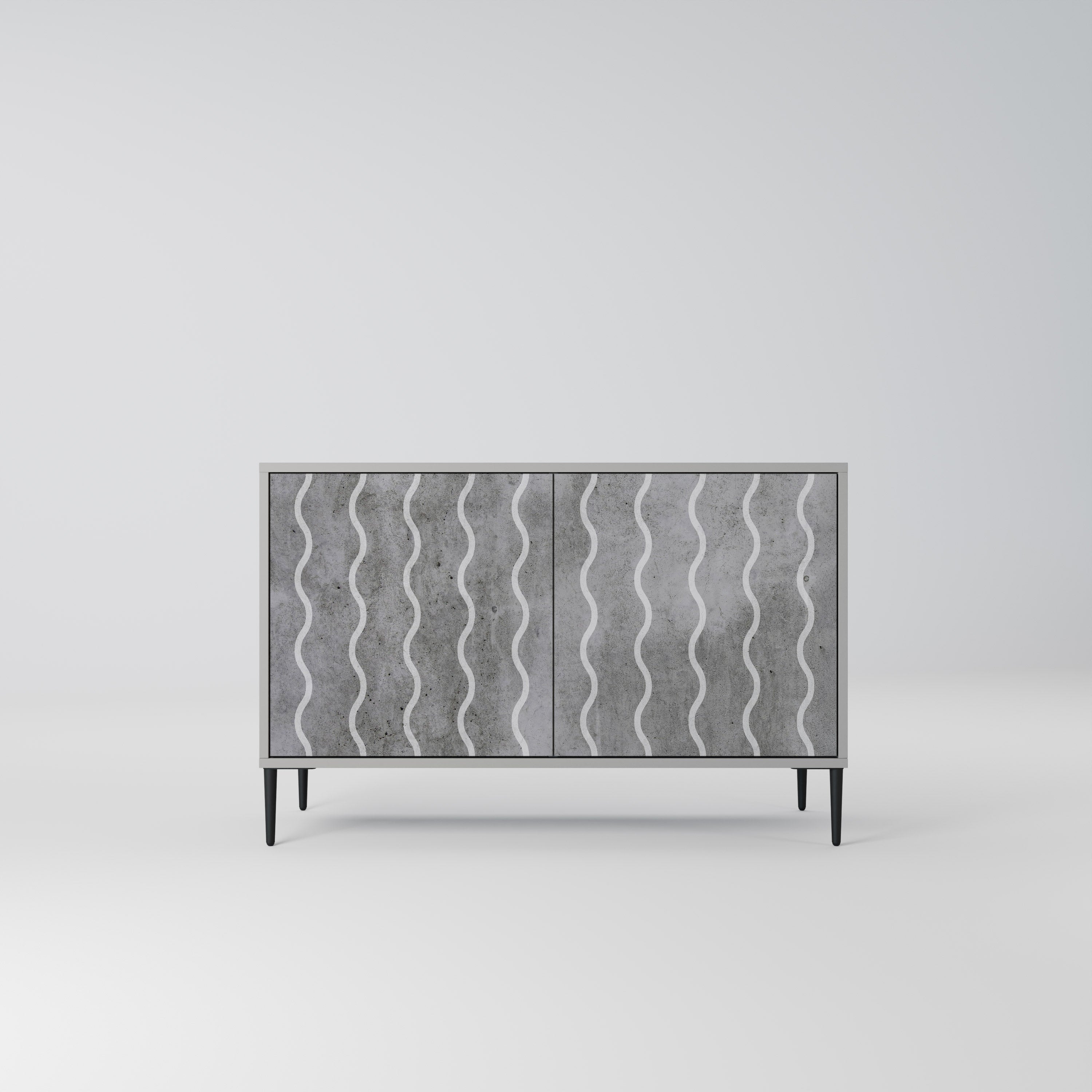WAVES OF CONCRETE Sideboard mit 2 Türen in Grau