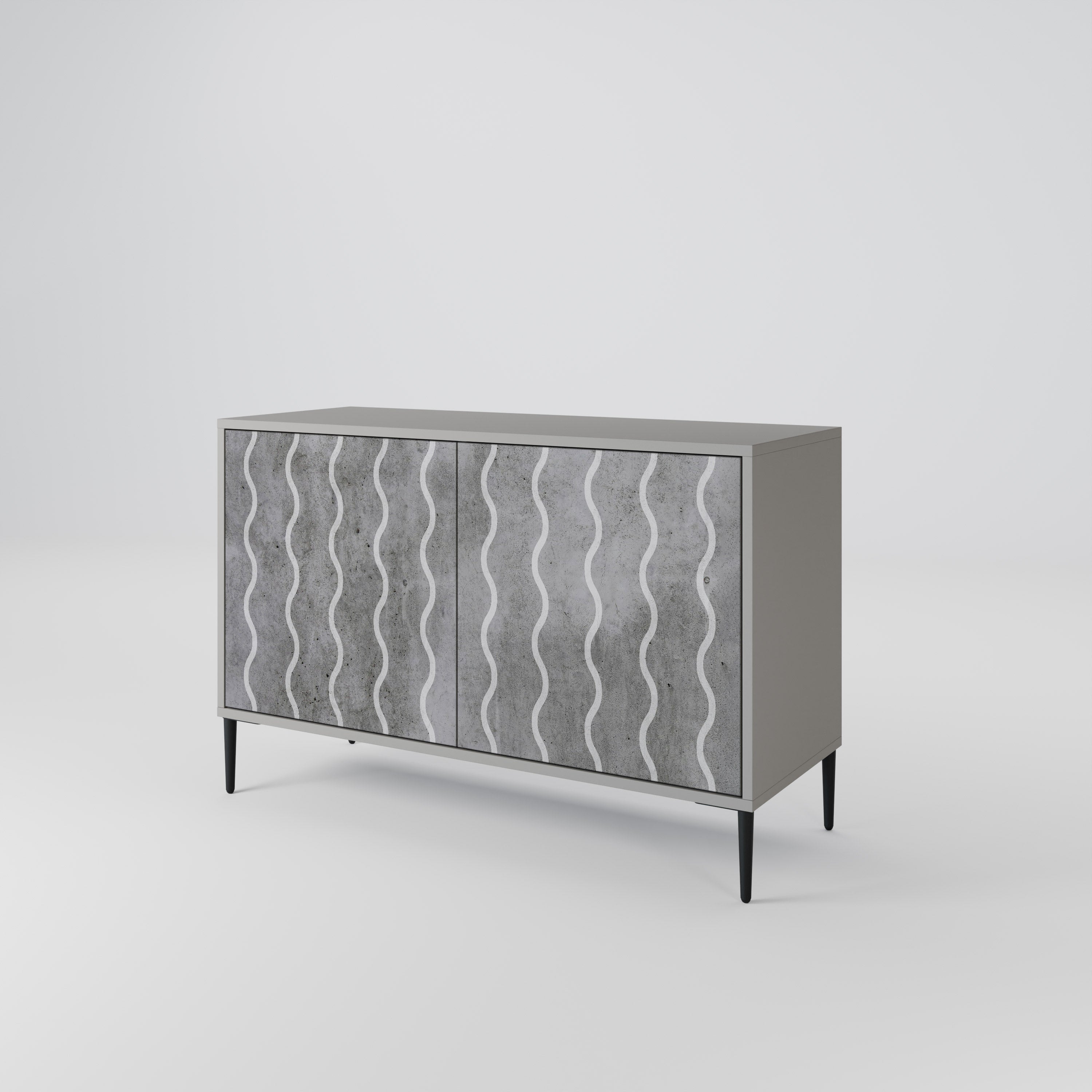 WAVES OF CONCRETE Sideboard mit 2 Türen in Grau