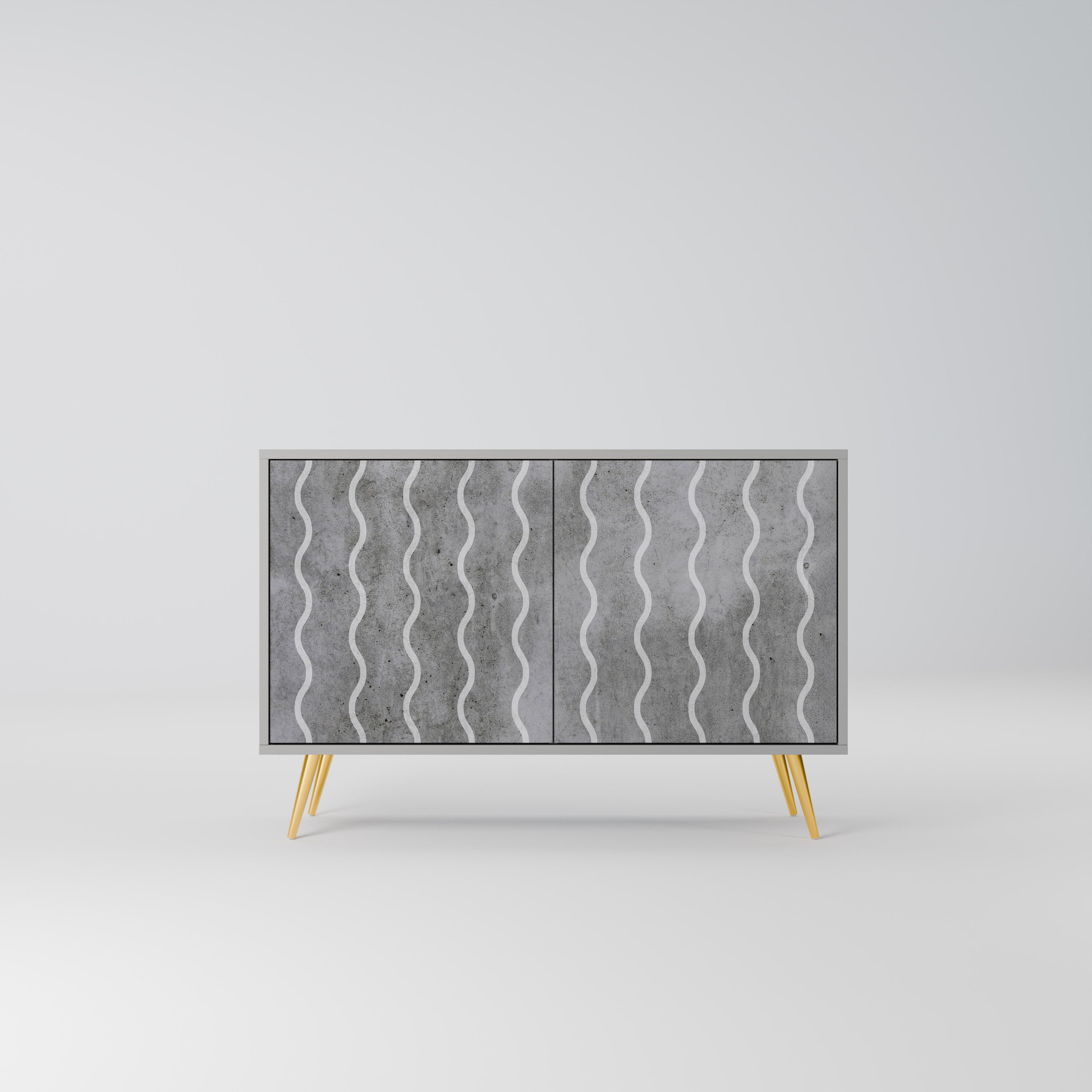 WAVES OF CONCRETE Sideboard mit 2 Türen in Grau