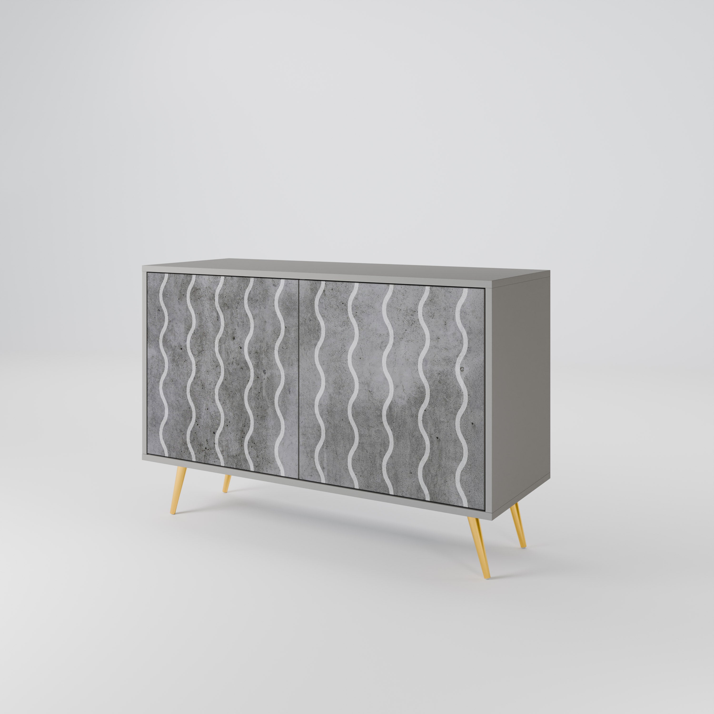 WAVES OF CONCRETE Sideboard mit 2 Türen in Grau
