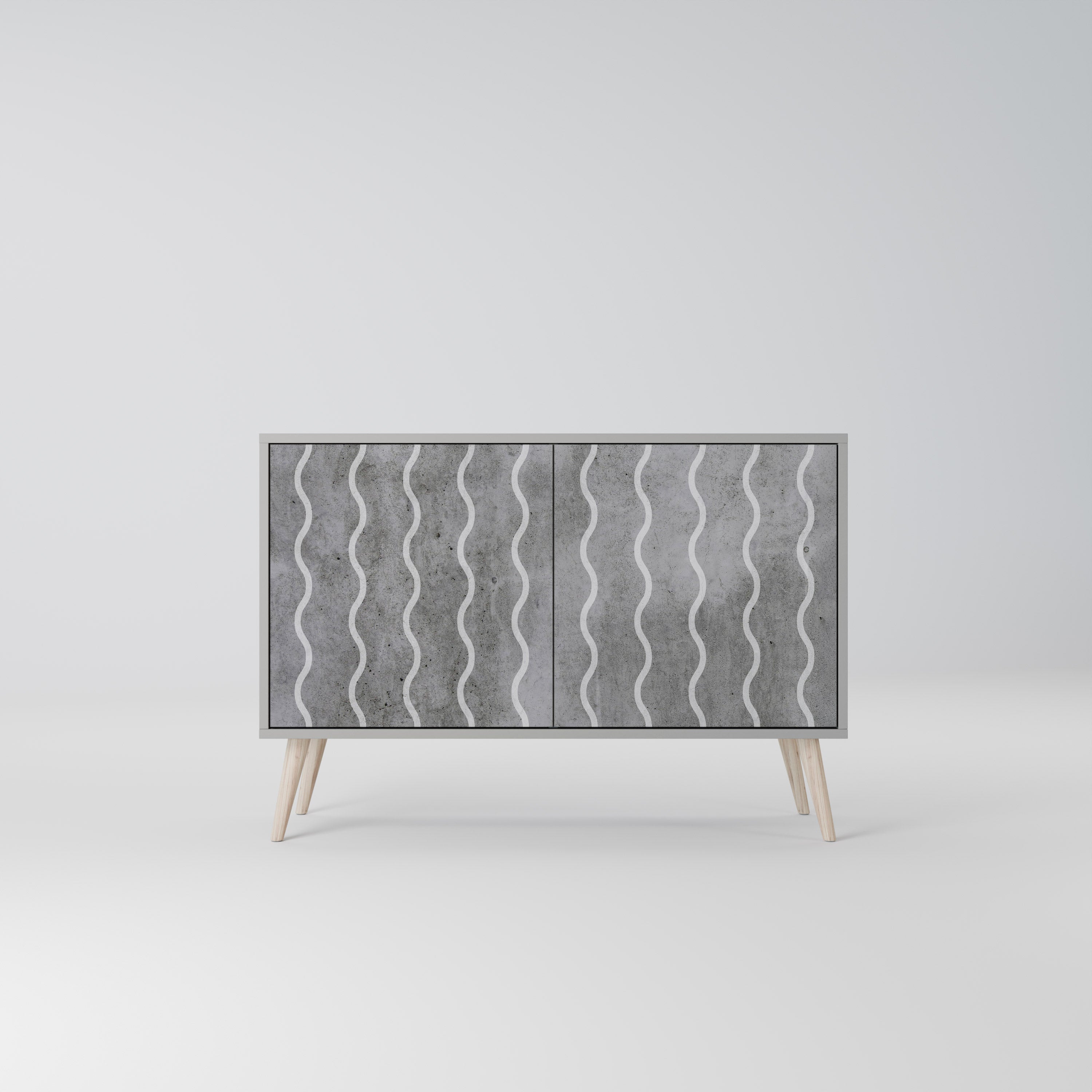 WAVES OF CONCRETE Sideboard mit 2 Türen in Grau