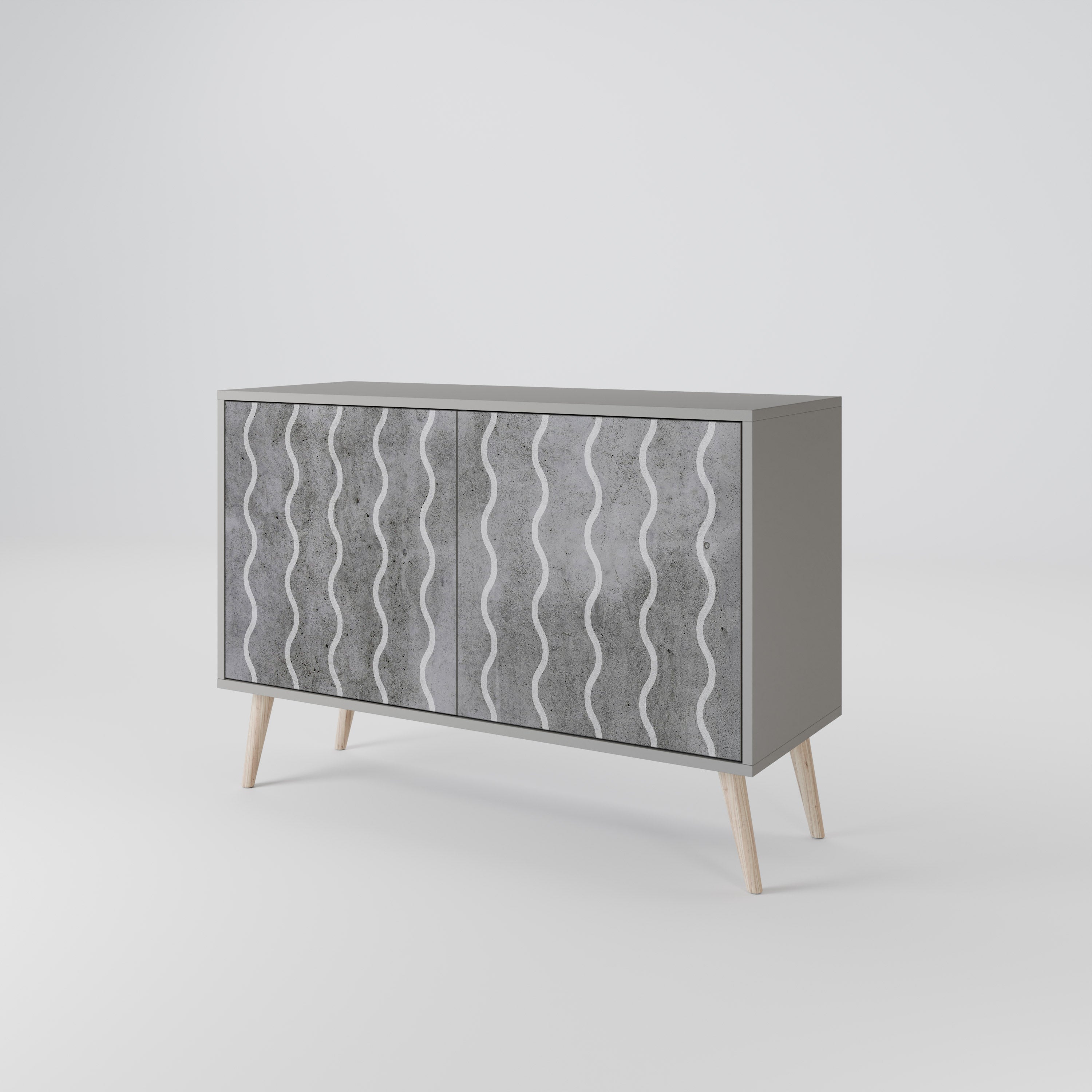 WAVES OF CONCRETE Sideboard mit 2 Türen in Grau