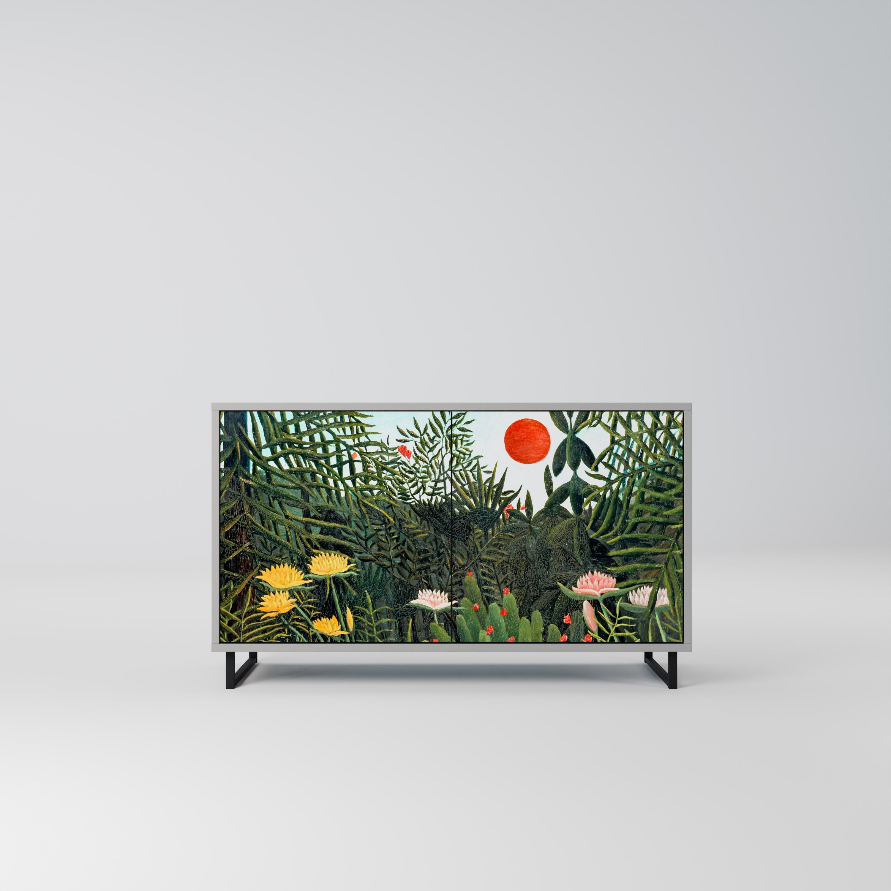 VIRGIN FOREST WITH SUNSET Sideboard mit 2 Türen in Grau