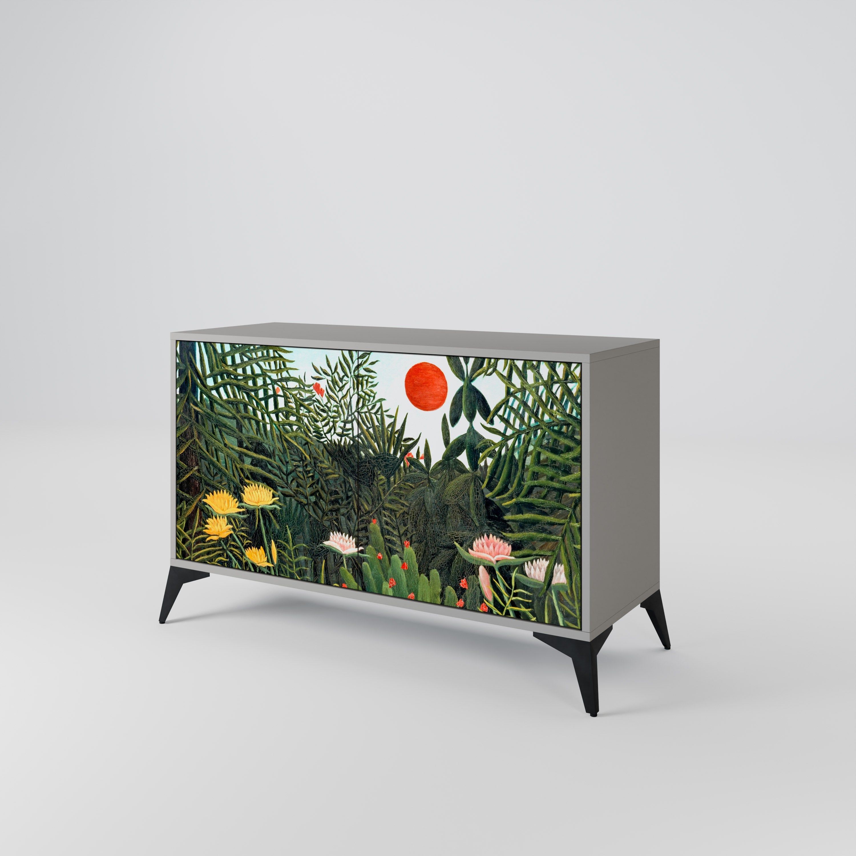 VIRGIN FOREST WITH SUNSET Sideboard mit 2 Türen in Grau