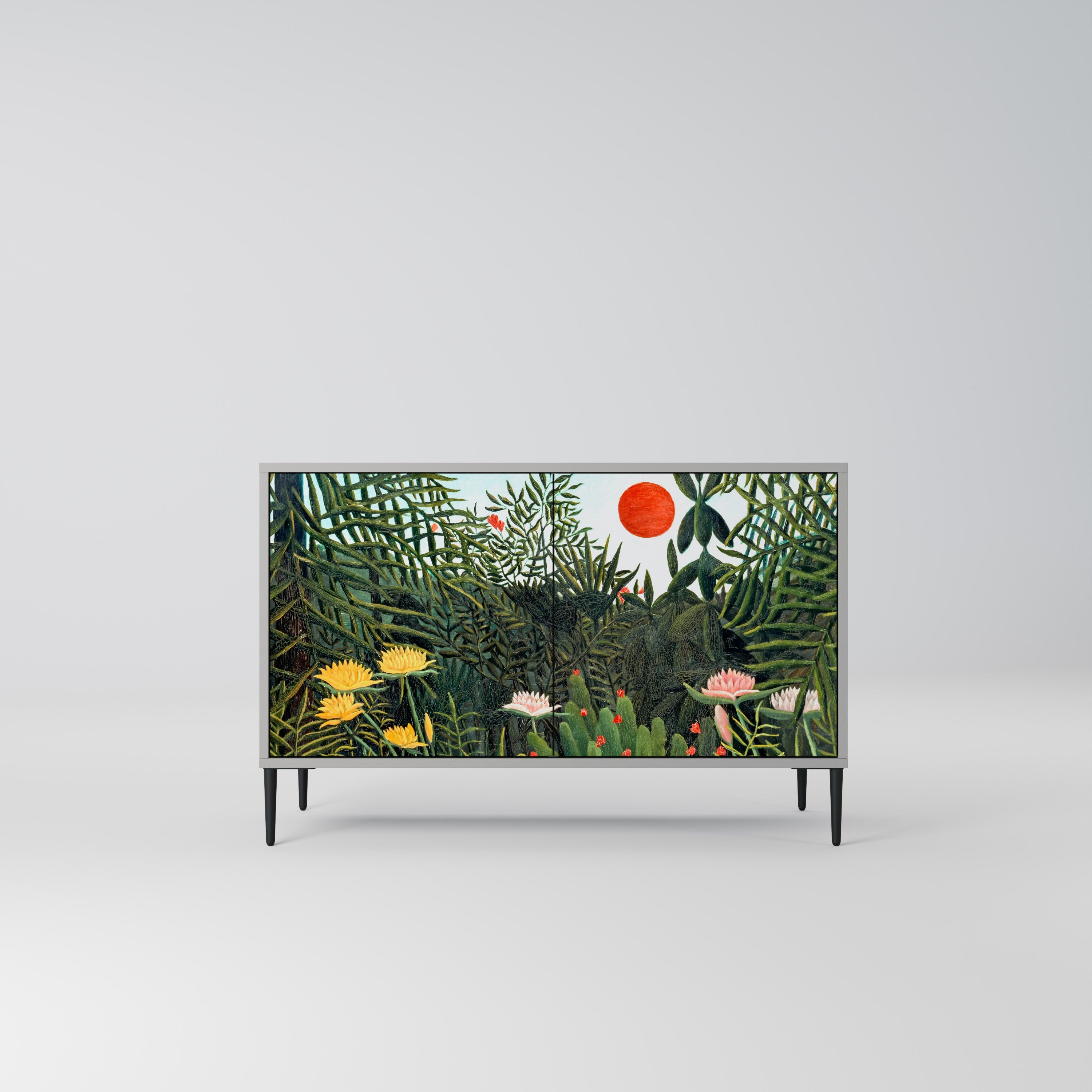 VIRGIN FOREST WITH SUNSET Sideboard mit 2 Türen in Grau