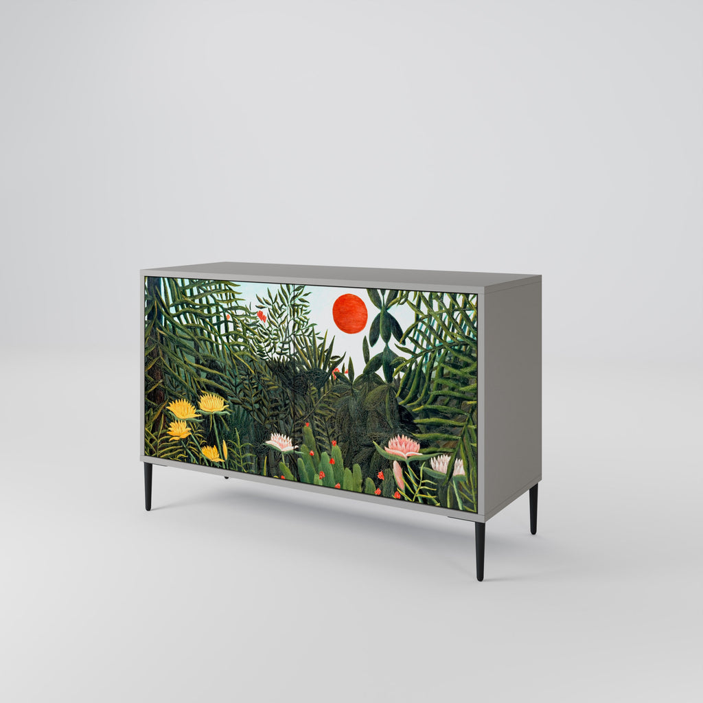 VIRGIN FOREST WITH SUNSET Sideboard mit 2 Türen in Grau