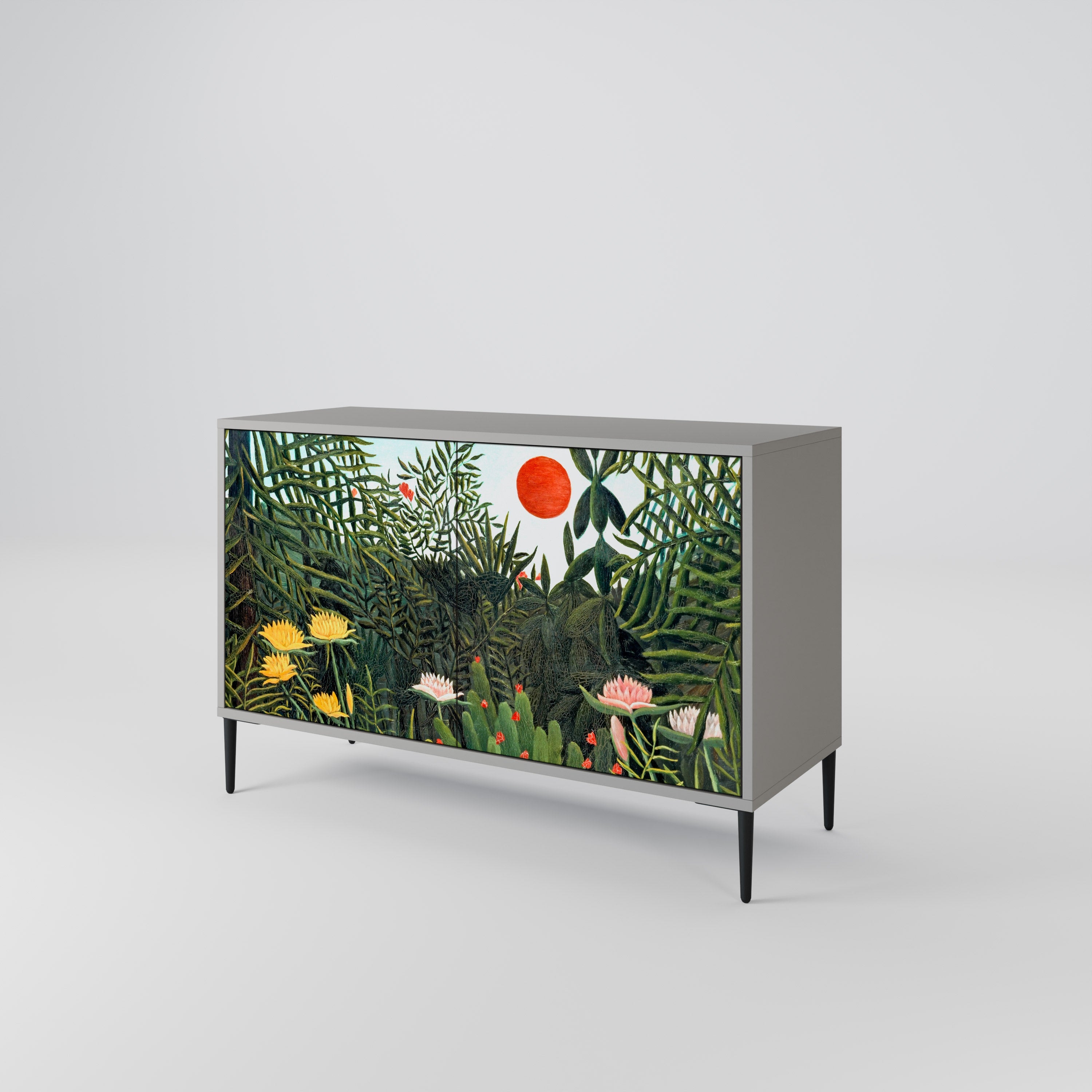VIRGIN FOREST WITH SUNSET Sideboard mit 2 Türen in Grau