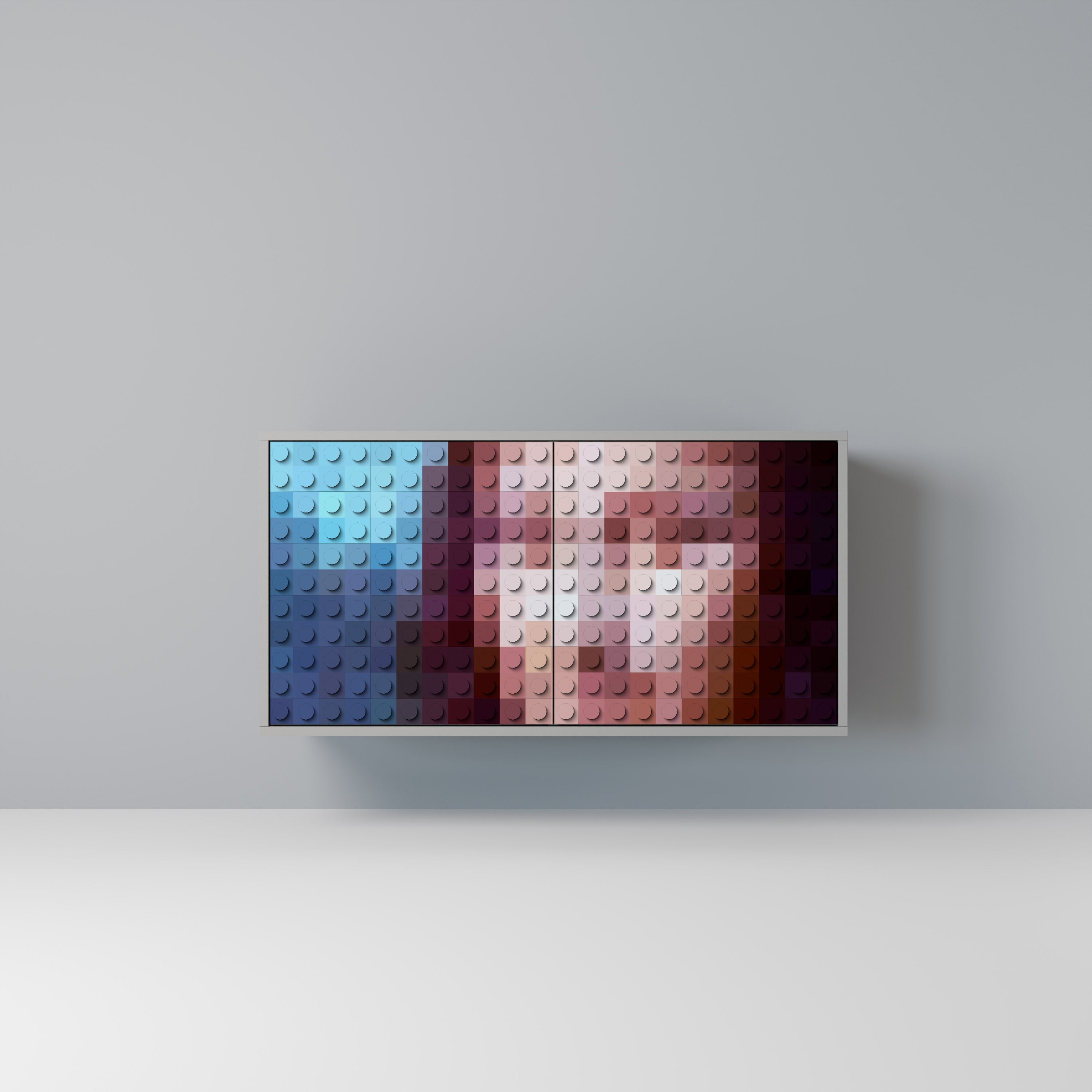 CONSTRUCTIVE ART Sideboard mit 2 Türen in Grau