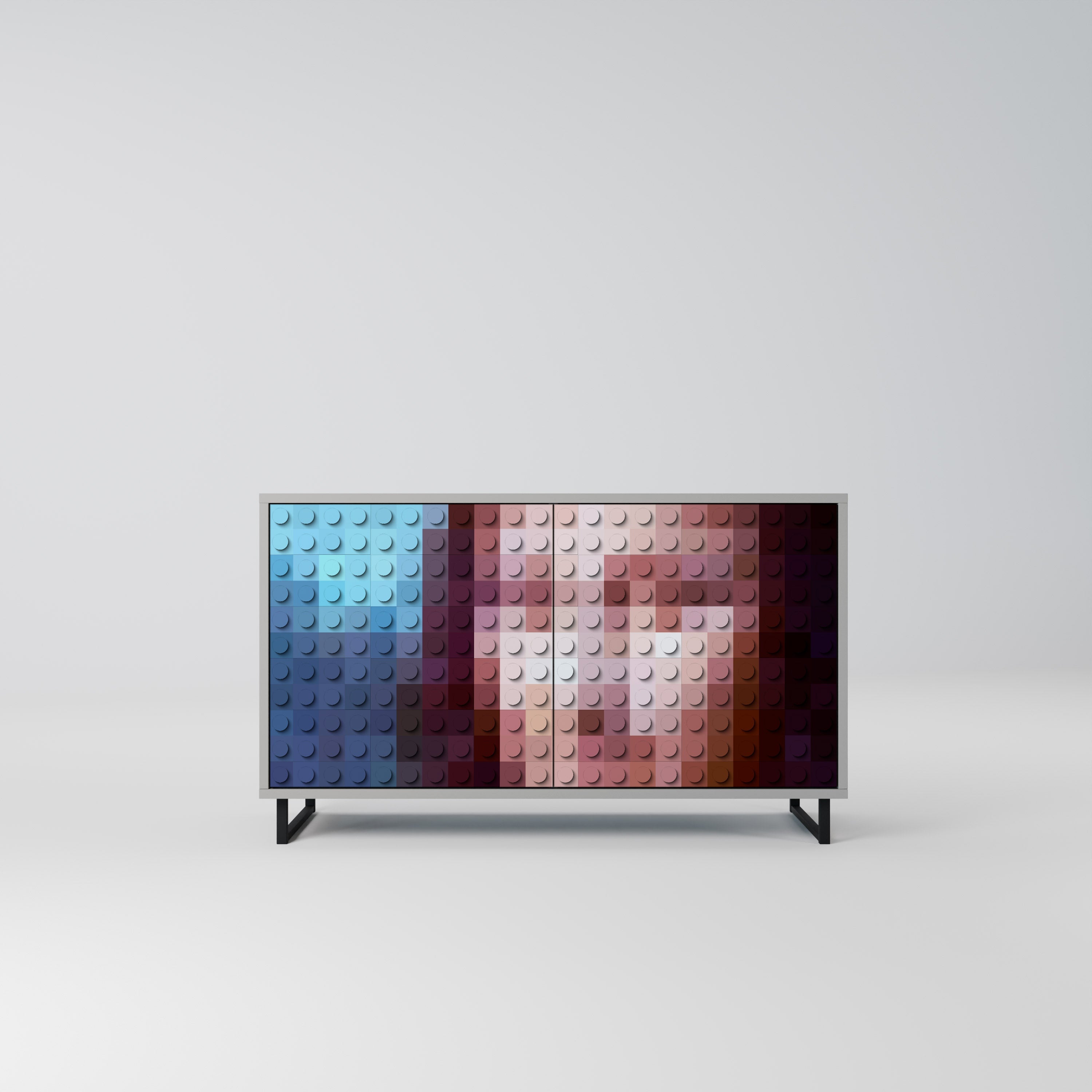 CONSTRUCTIVE ART Sideboard mit 2 Türen in Grau