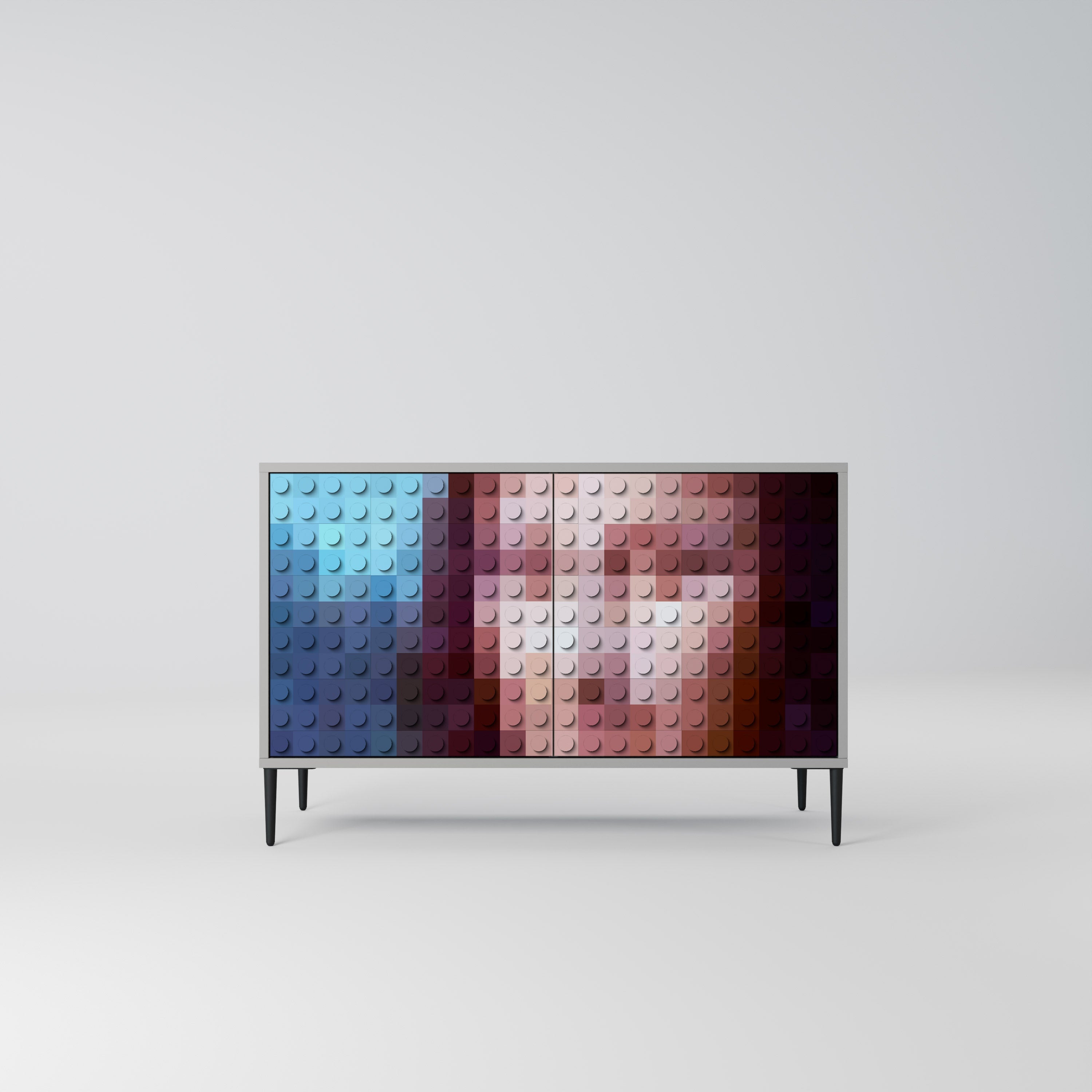 CONSTRUCTIVE ART Sideboard mit 2 Türen in Grau