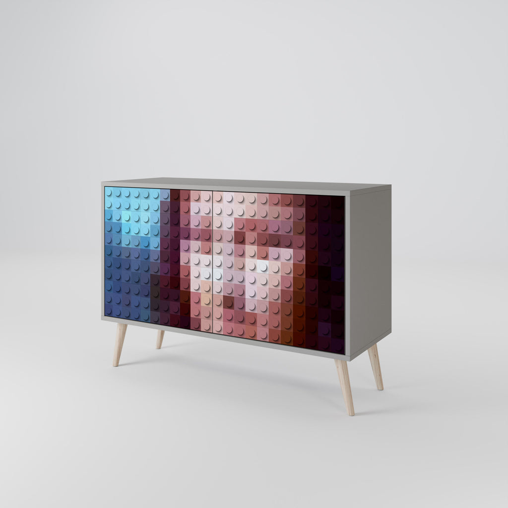 CONSTRUCTIVE ART Sideboard mit 2 Türen in Grau