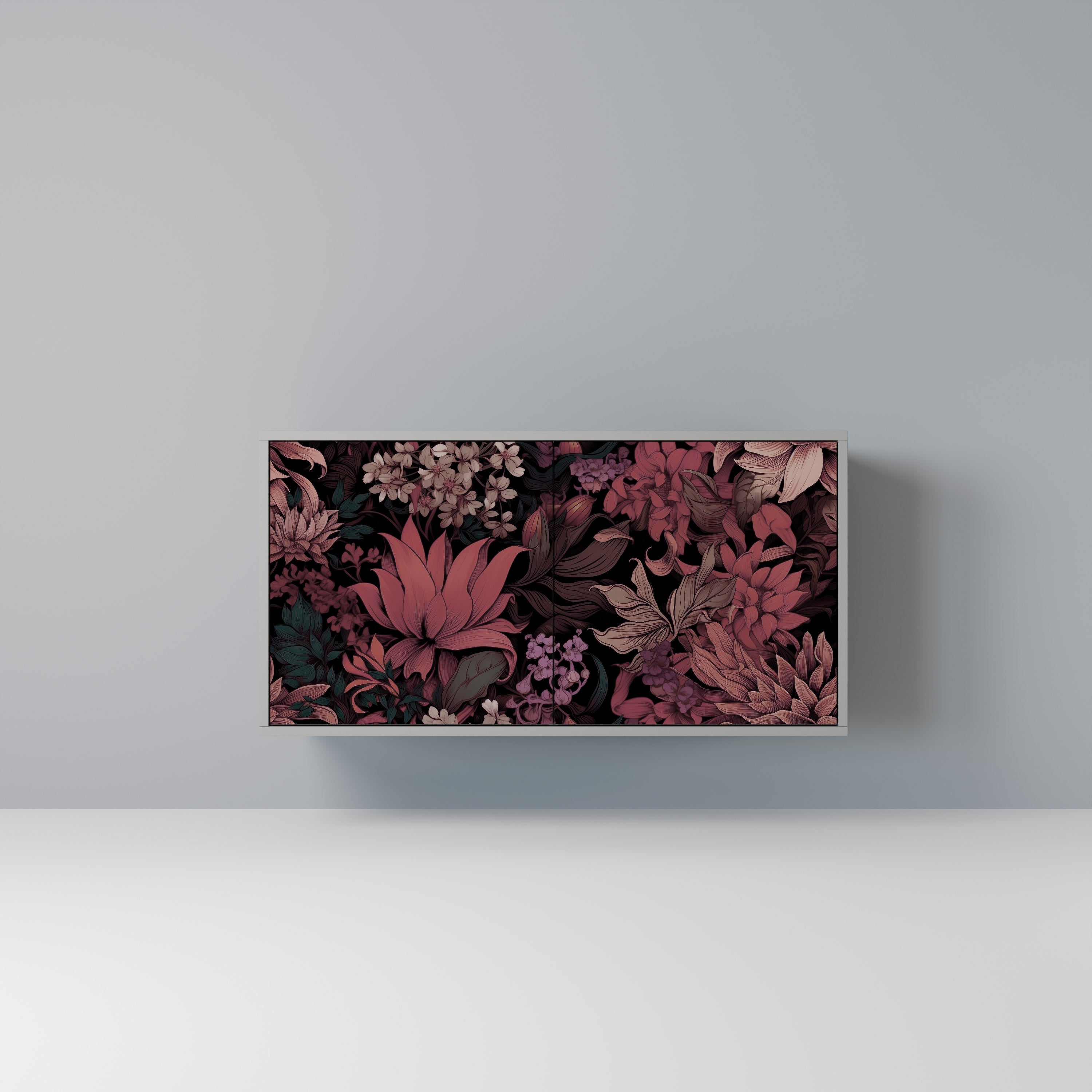 FLORAL WHISPER Sideboard mit 2 Türen in Grau