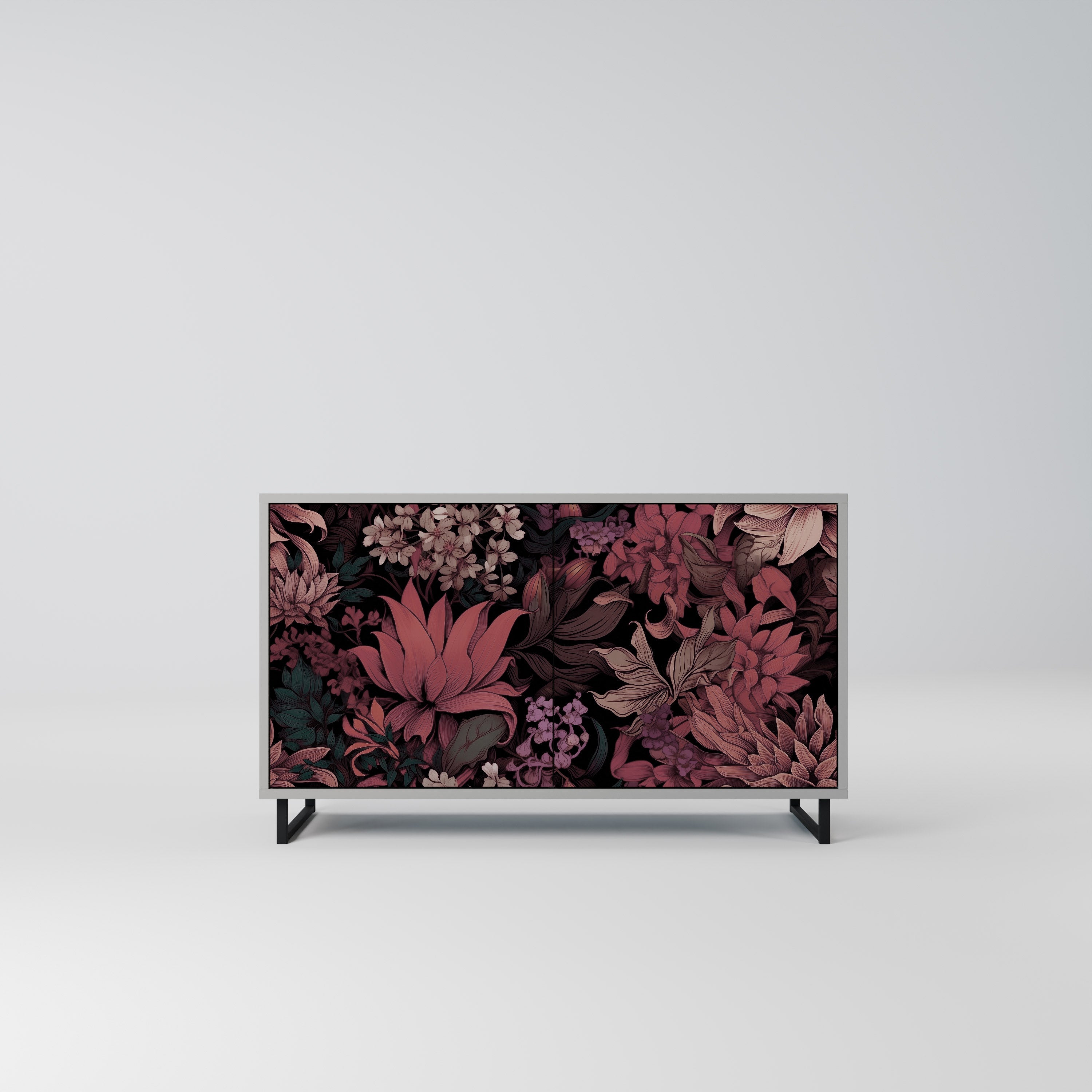 FLORAL WHISPER Sideboard mit 2 Türen in Grau