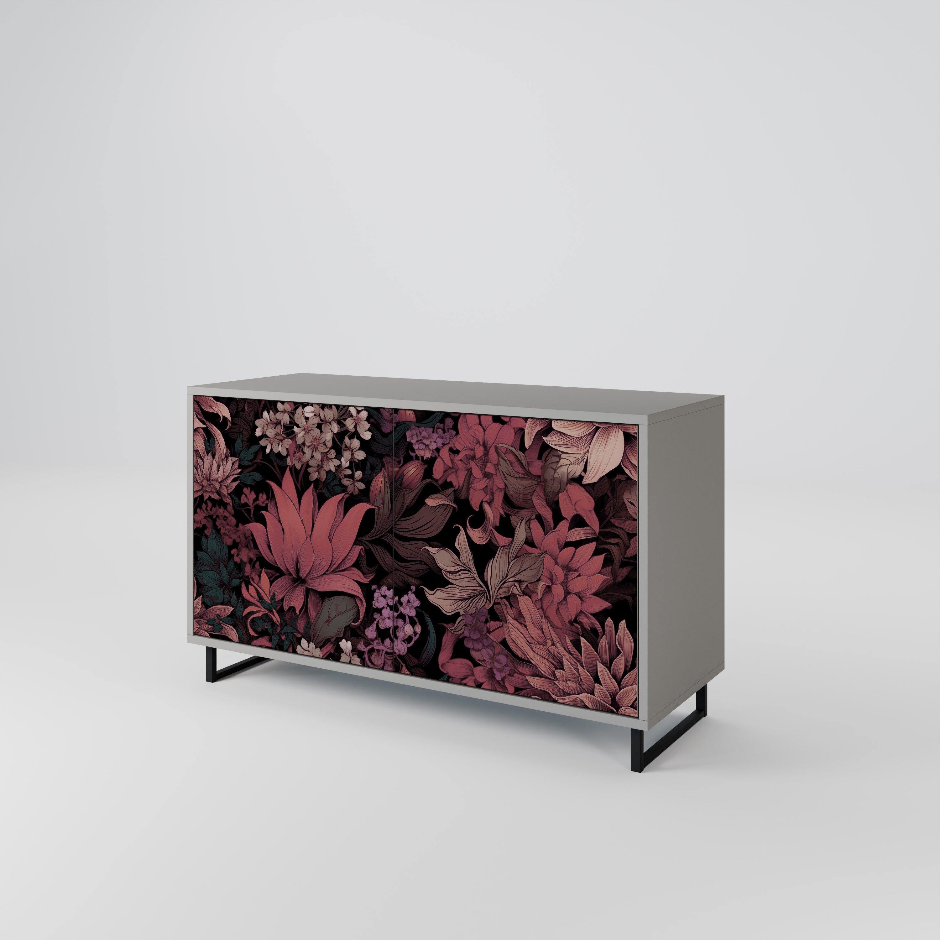 FLORAL WHISPER Sideboard mit 2 Türen in Grau